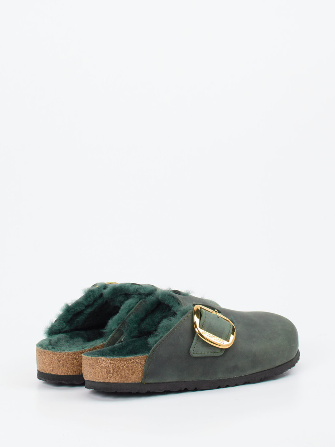 Pantolette Boston Big Buckle Shearling grün 2111659000303