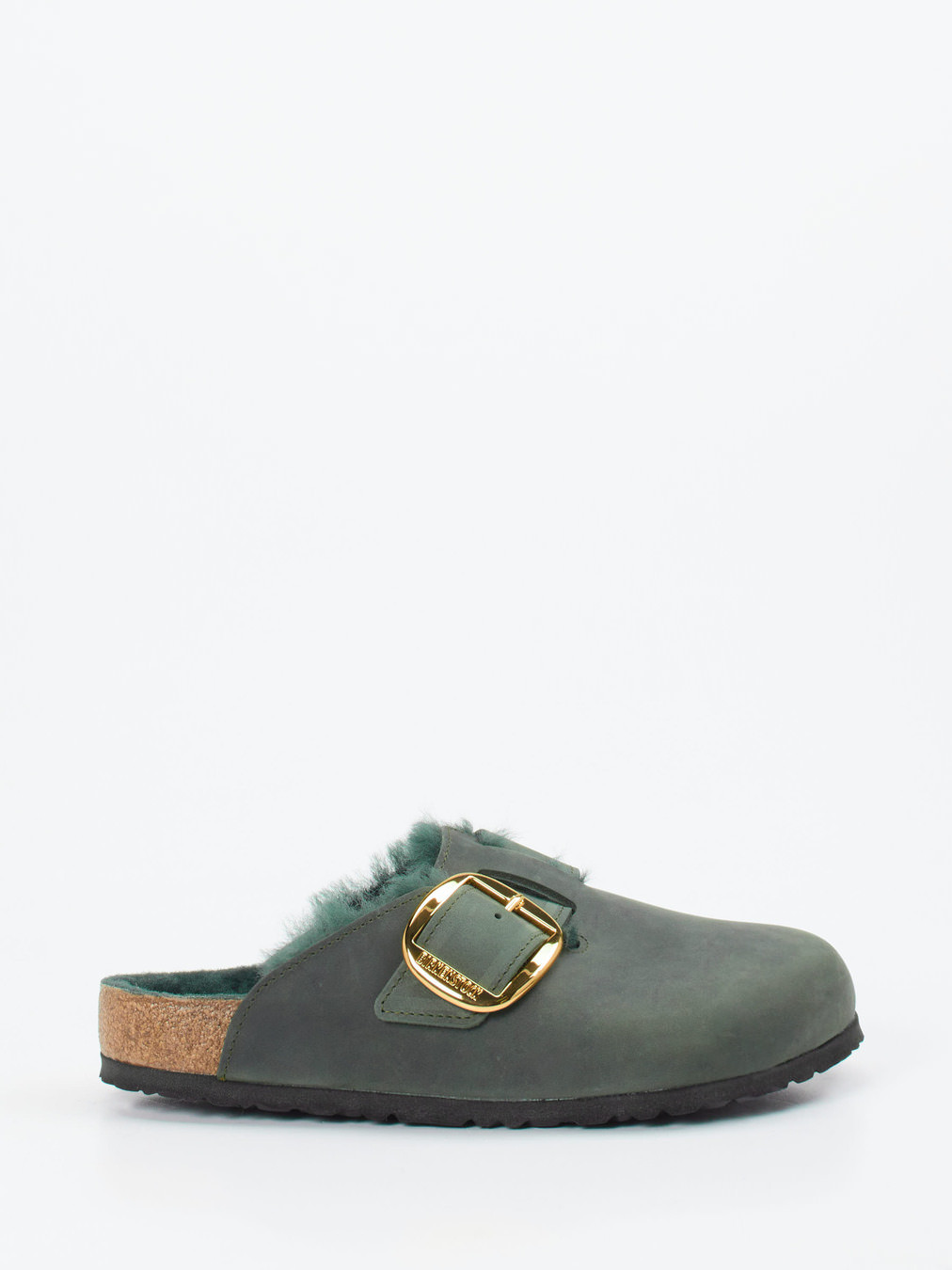 Pantolette Boston Big Buckle Shearling grün 2111659000301