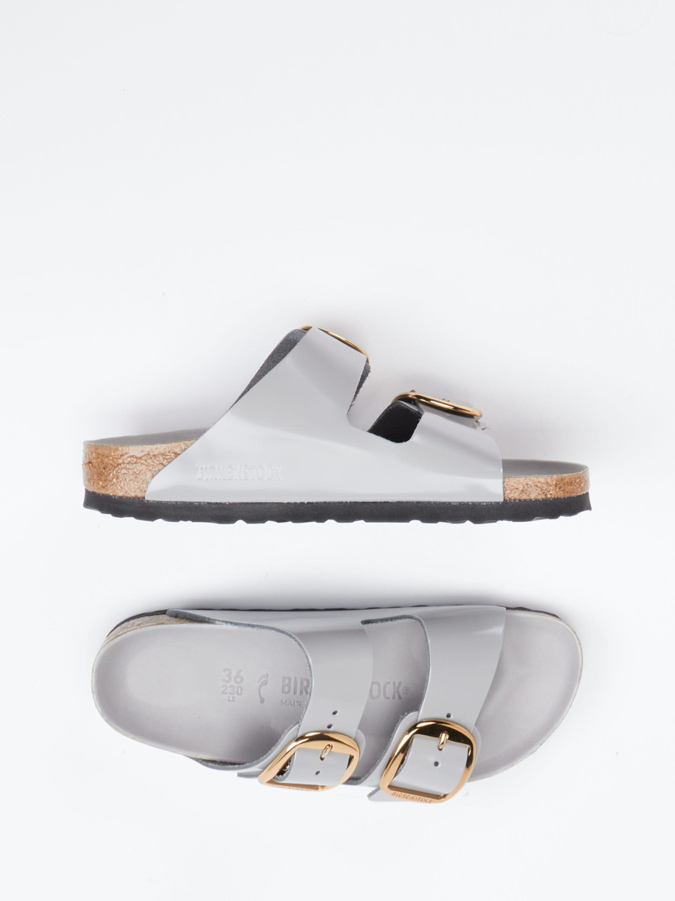 Pantolette Arizona Big Buckle grau 2110459000404