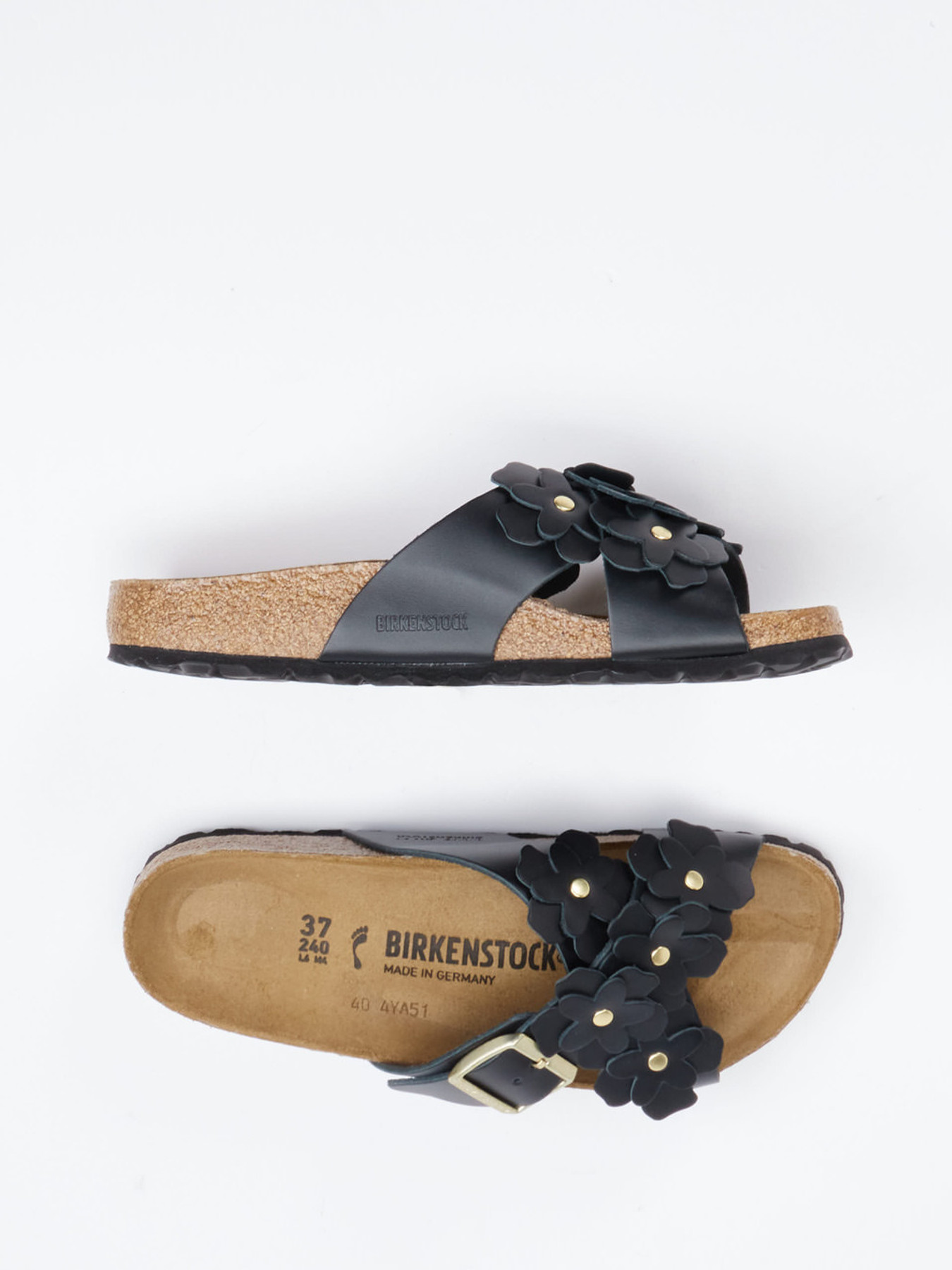 Pantolette Siena Flowers schwarz 2110009005404