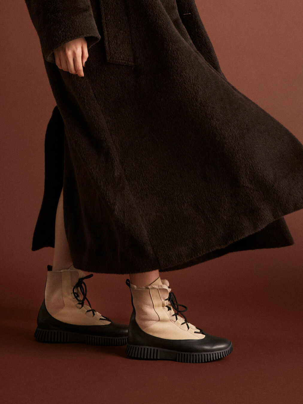 Schnürstiefelette beige 1823390000102