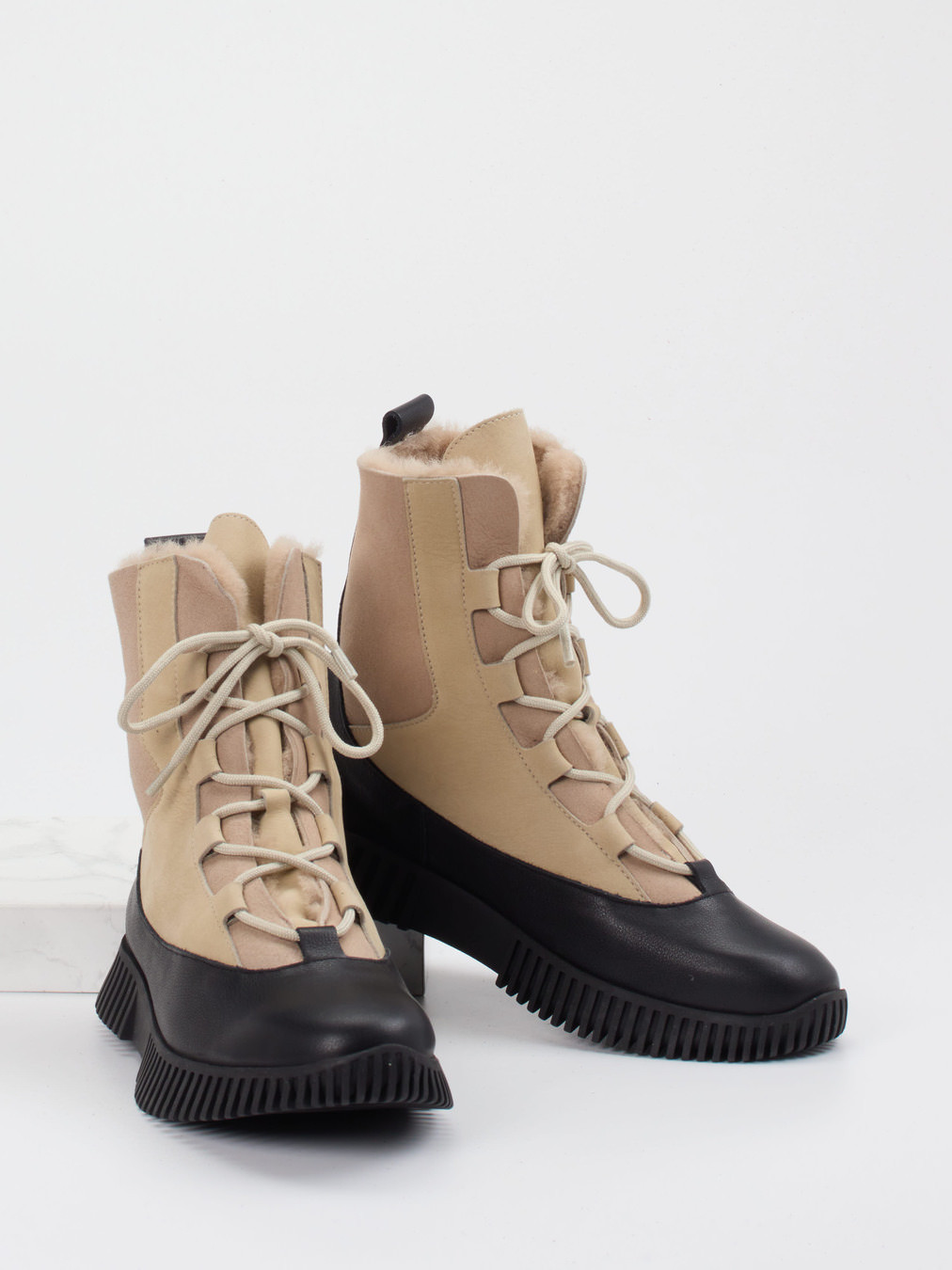 Schnürstiefelette beige 1823390000104