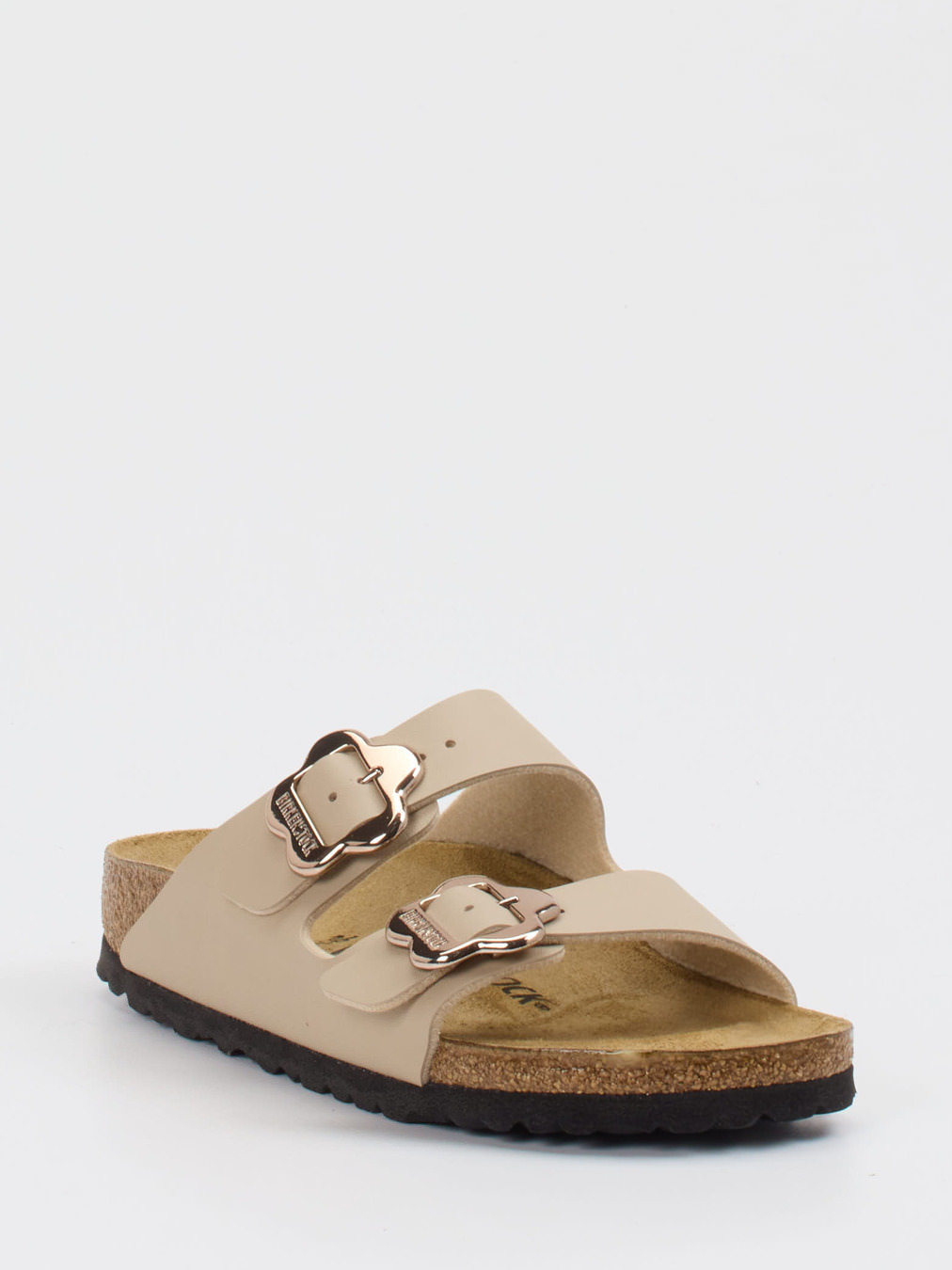 Pantolette Arizona Flowerbuckle beige 6110359000106
