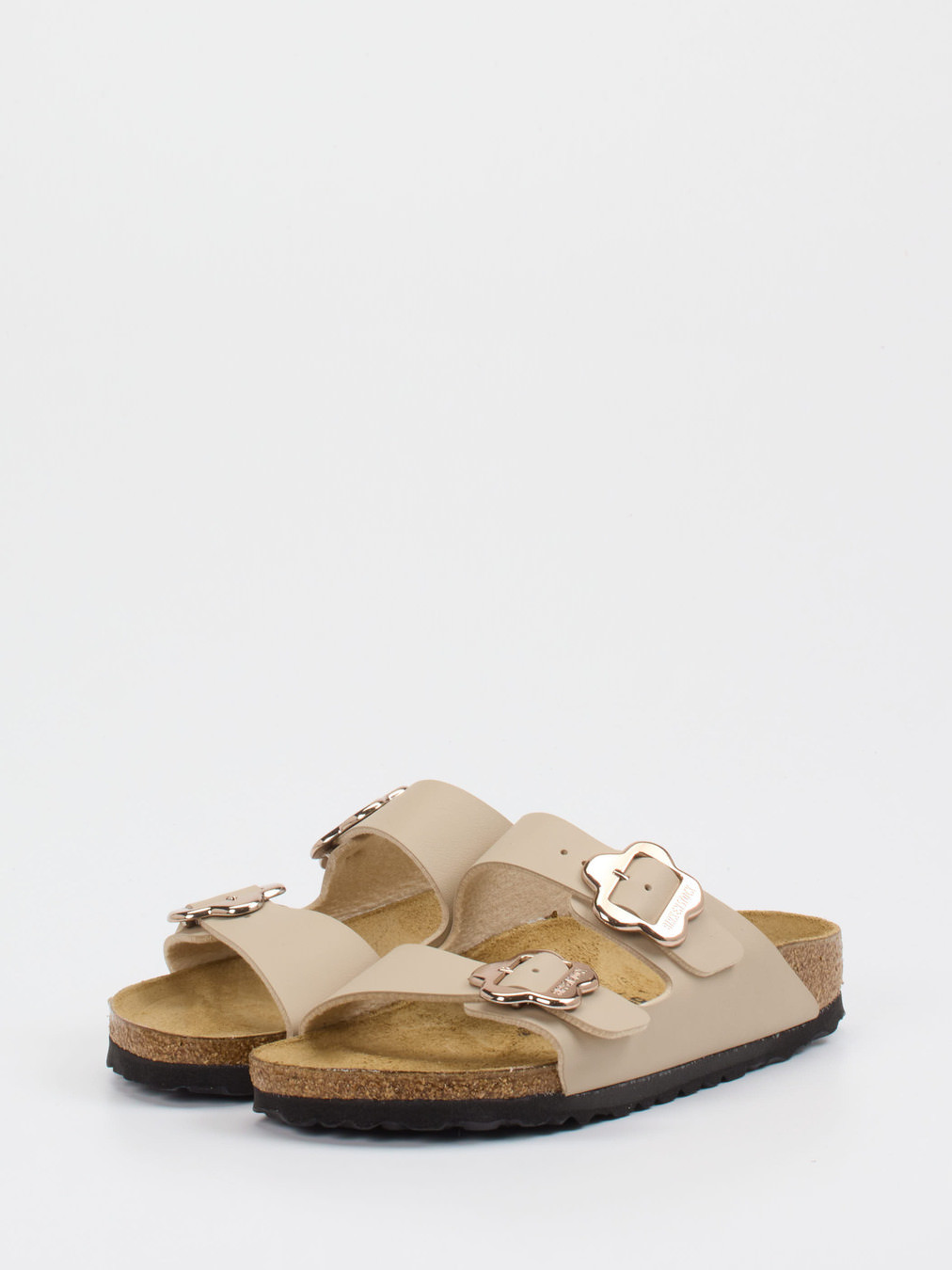 Pantolette Arizona Flowerbuckle beige 6110359000102
