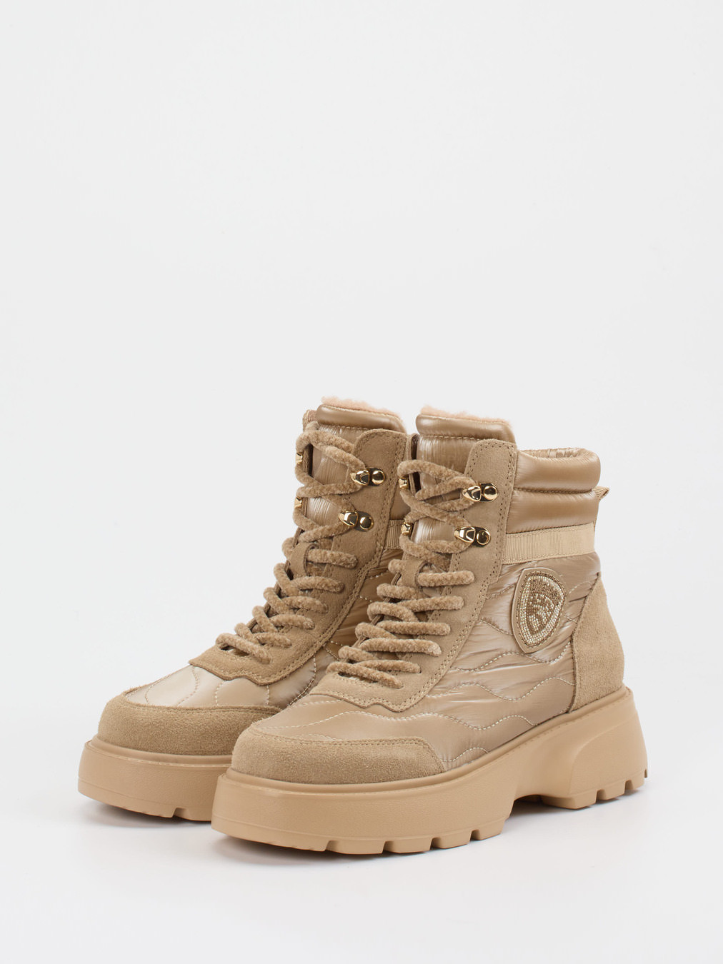 Schnürstiefelette beige 1805359000402