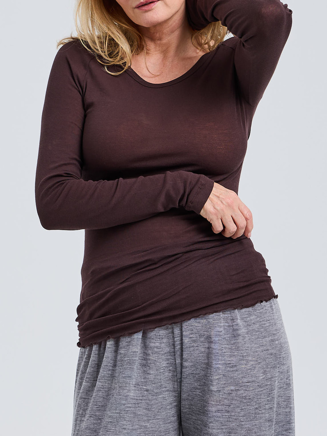 Cotton Elvira Langarmshirt braun 9353209000106