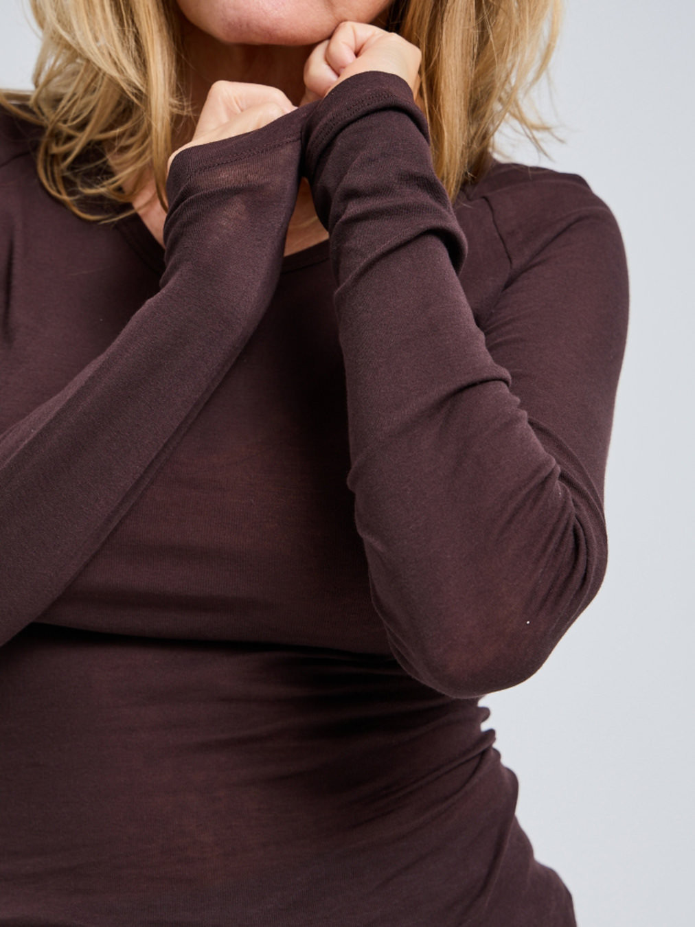 Cotton Elvira Langarmshirt braun 9353209000102