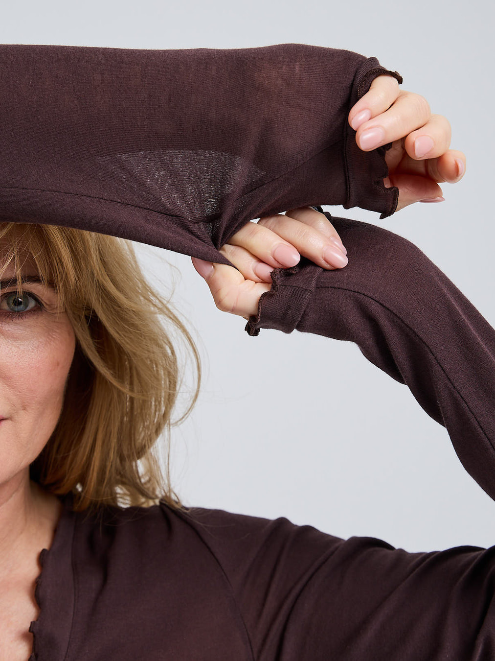 Cotton Romance Langarmshirt braun 9353209000202