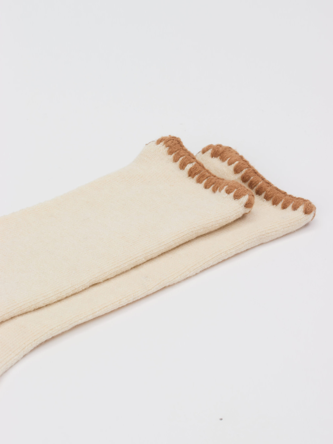 Damen Marleny Crew Socken mit Überwendlingsstich beige 9190390000302