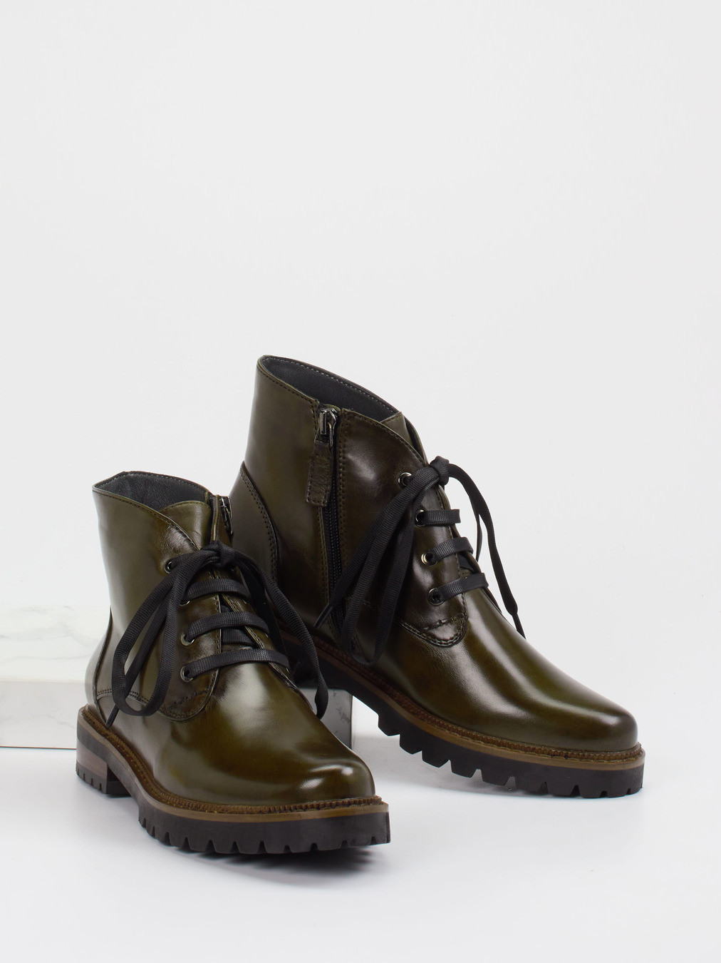 Schnürstiefelette grün 1703609000604