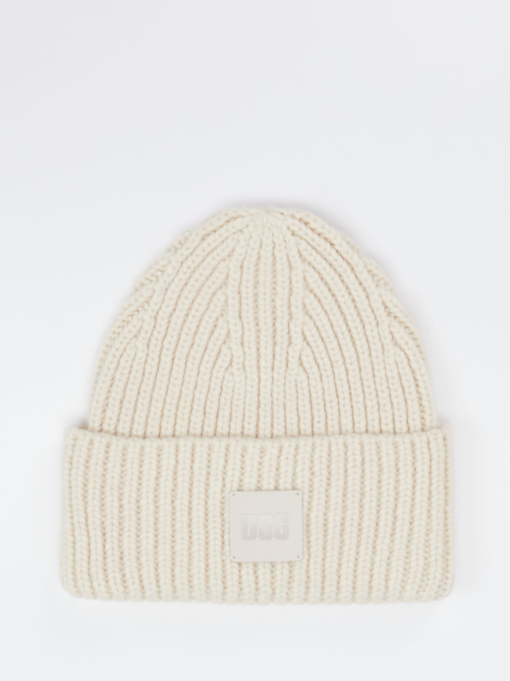 Damen Breit Gerippte Beanie weiß 9360739000106