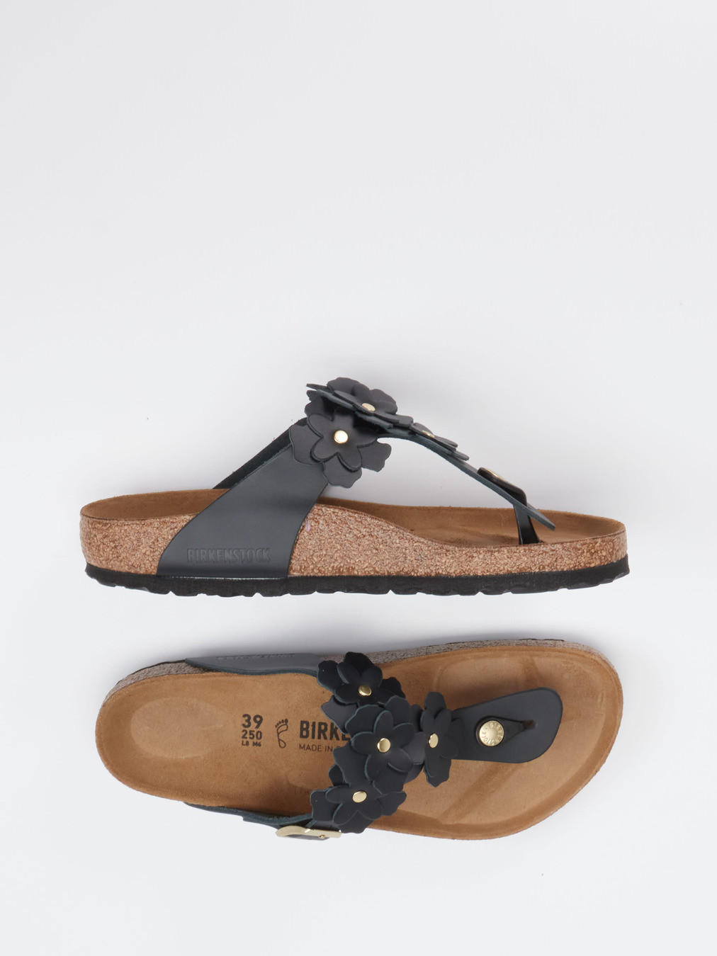 Zehentrenner Gizeh Flowers schwarz 2140009003704