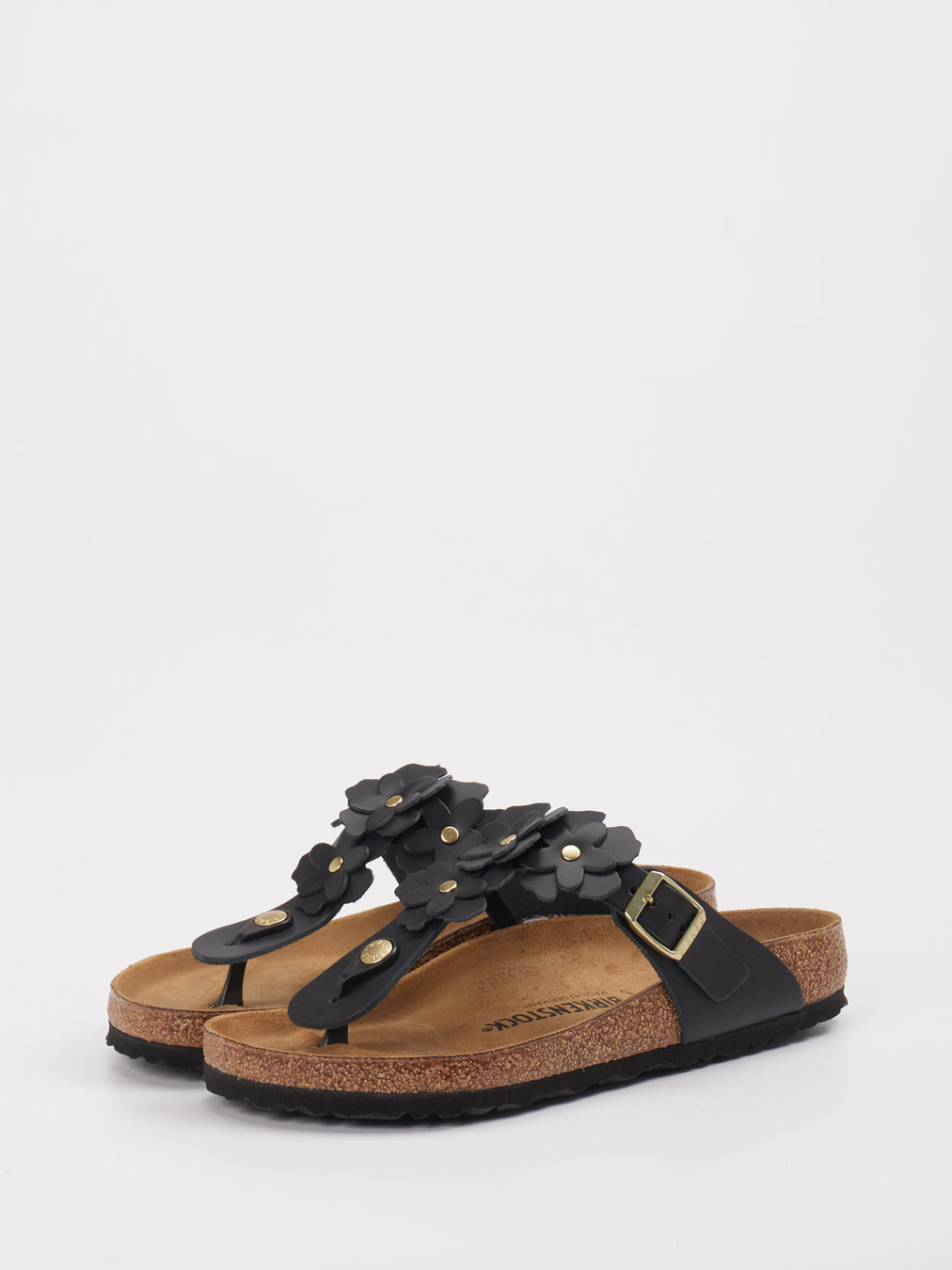 Zehentrenner Gizeh Flowers schwarz 2140009003702