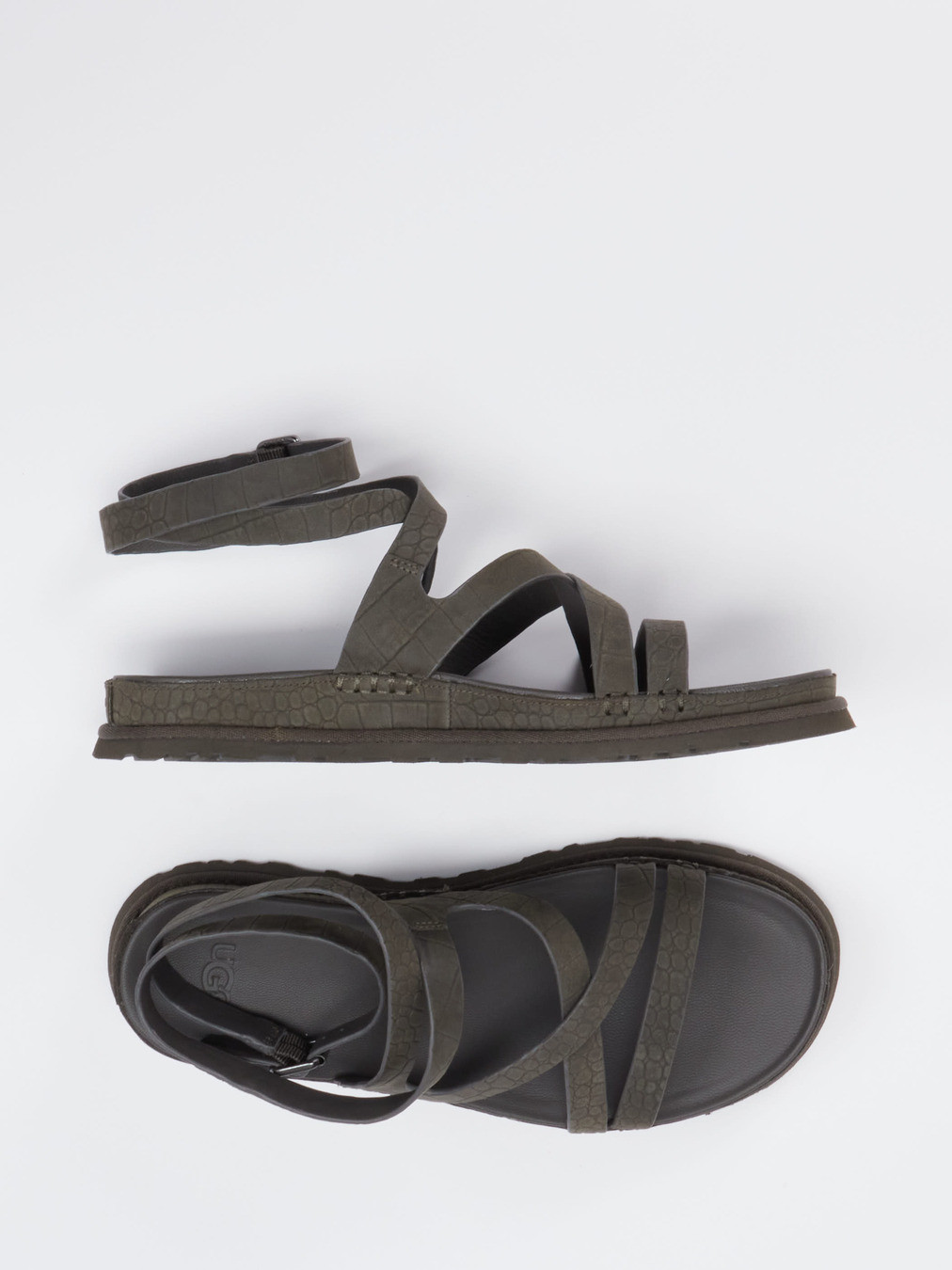 Sandalette GoldenGaze Embossed Ankle Wrap grau 1281409000104