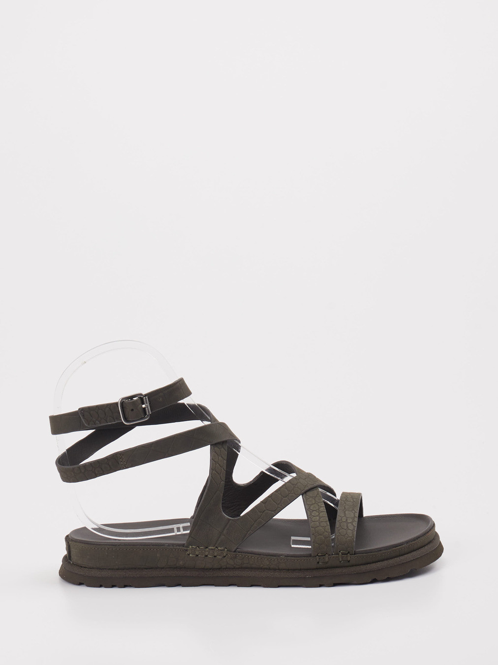 Sandalette GoldenGaze Embossed Ankle Wrap grau 1281409000101