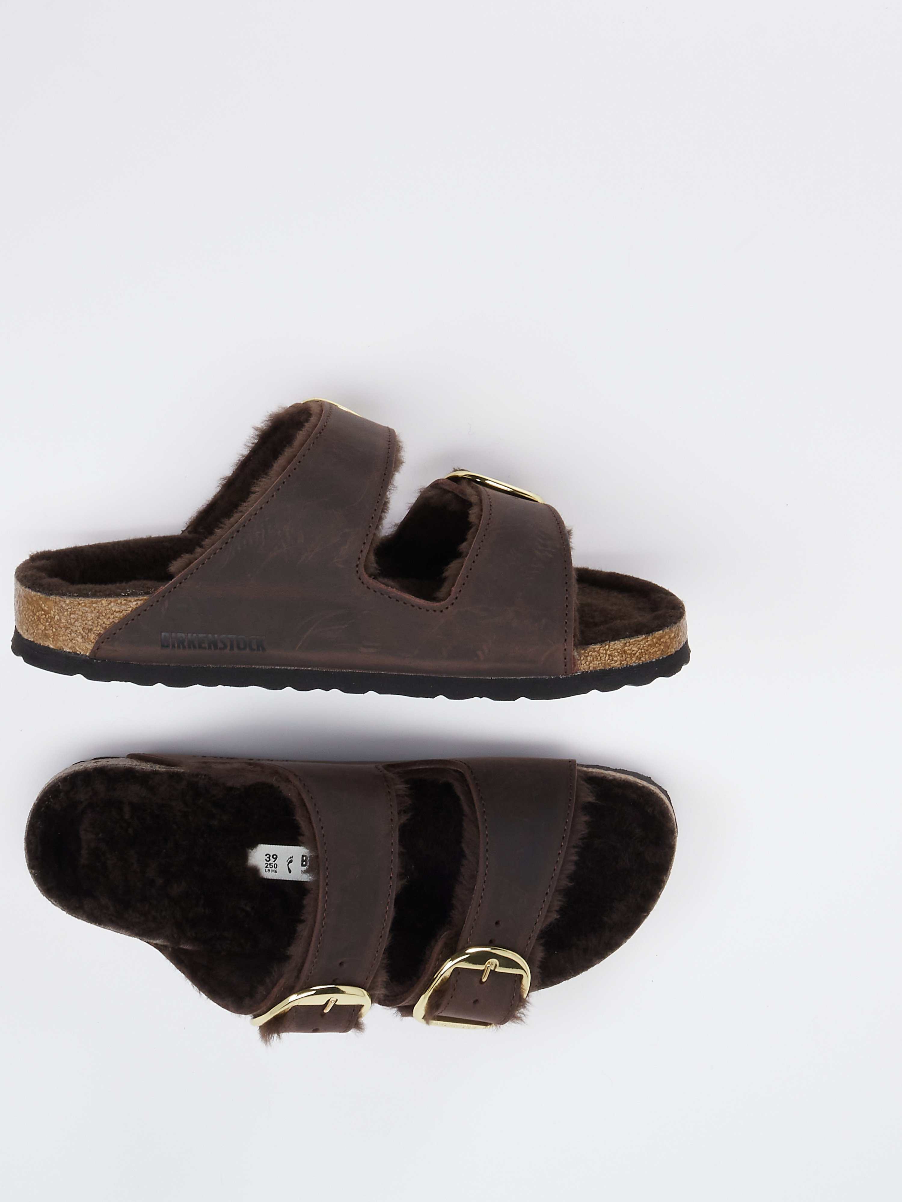 Pantolette Arizona Big Buckle Shearling braun 2110209001904