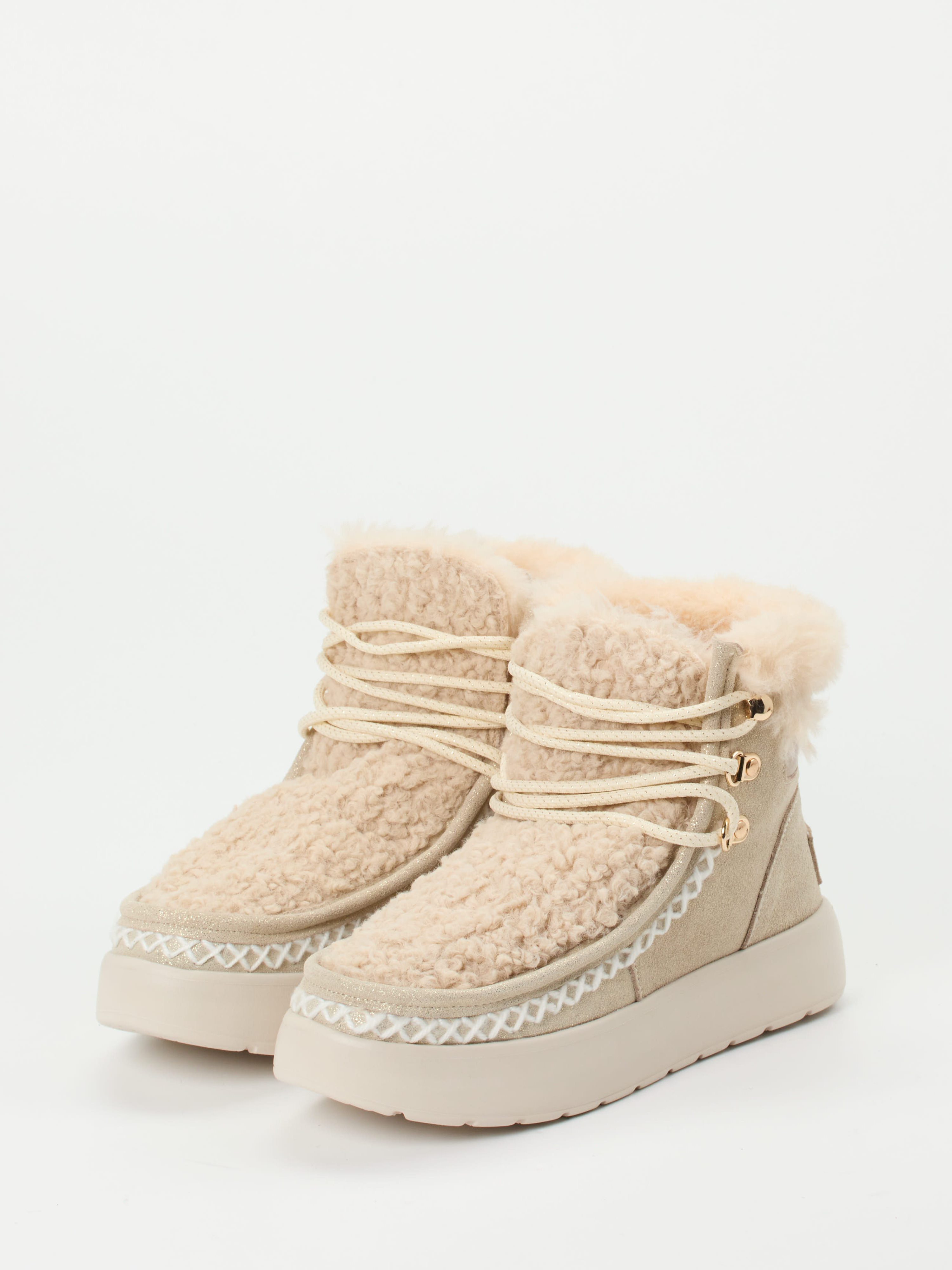Schnürstiefelette beige 1805399000102