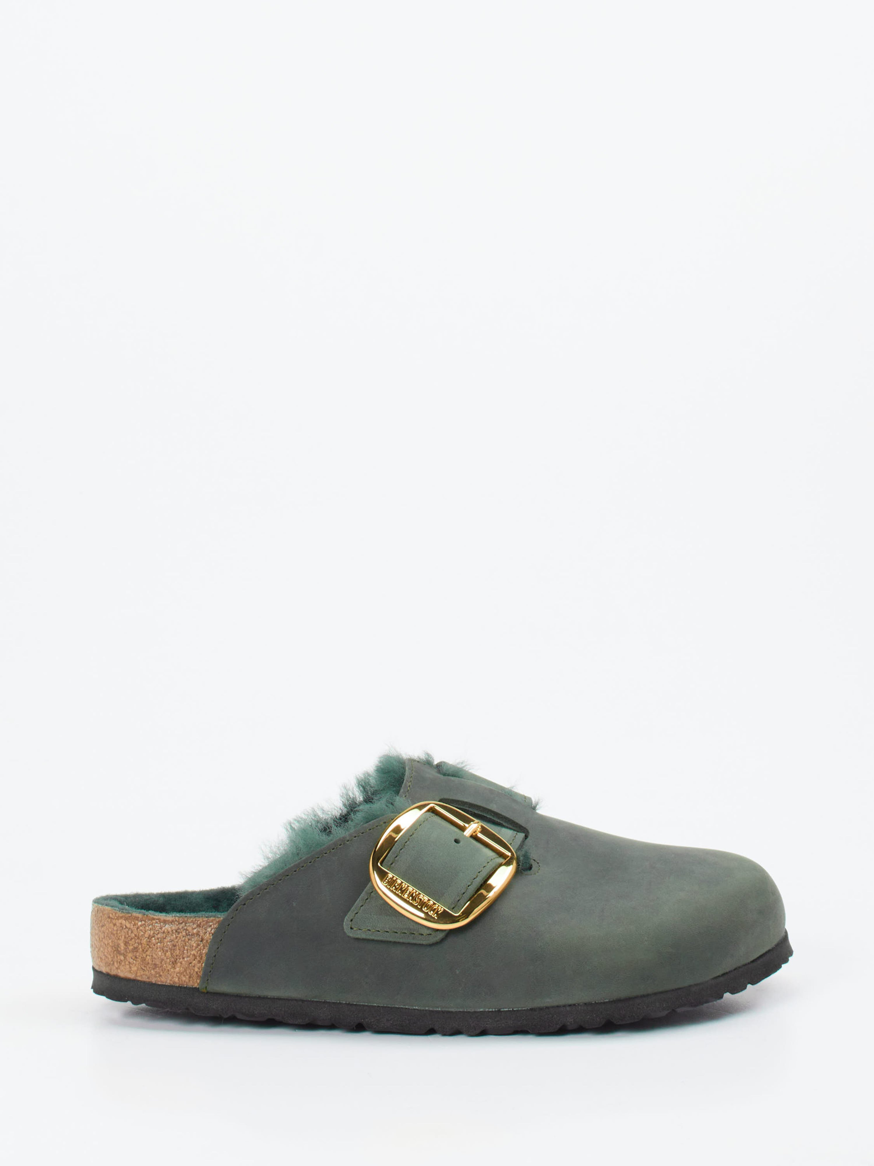 Pantolette Boston Big Buckle Shearling grün 2111659000301