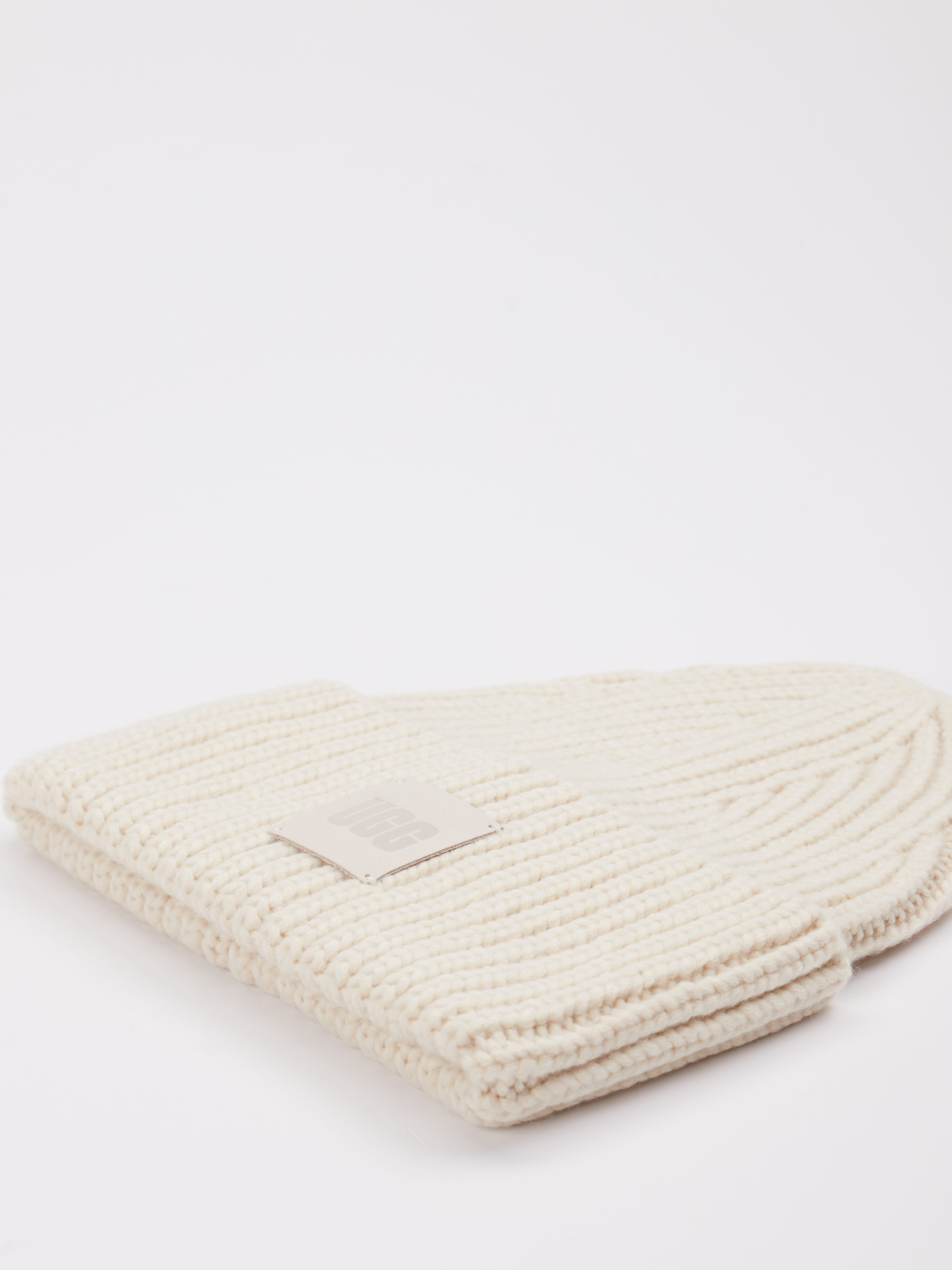 Damen Breit Gerippte Beanie weiß 9360739000101
