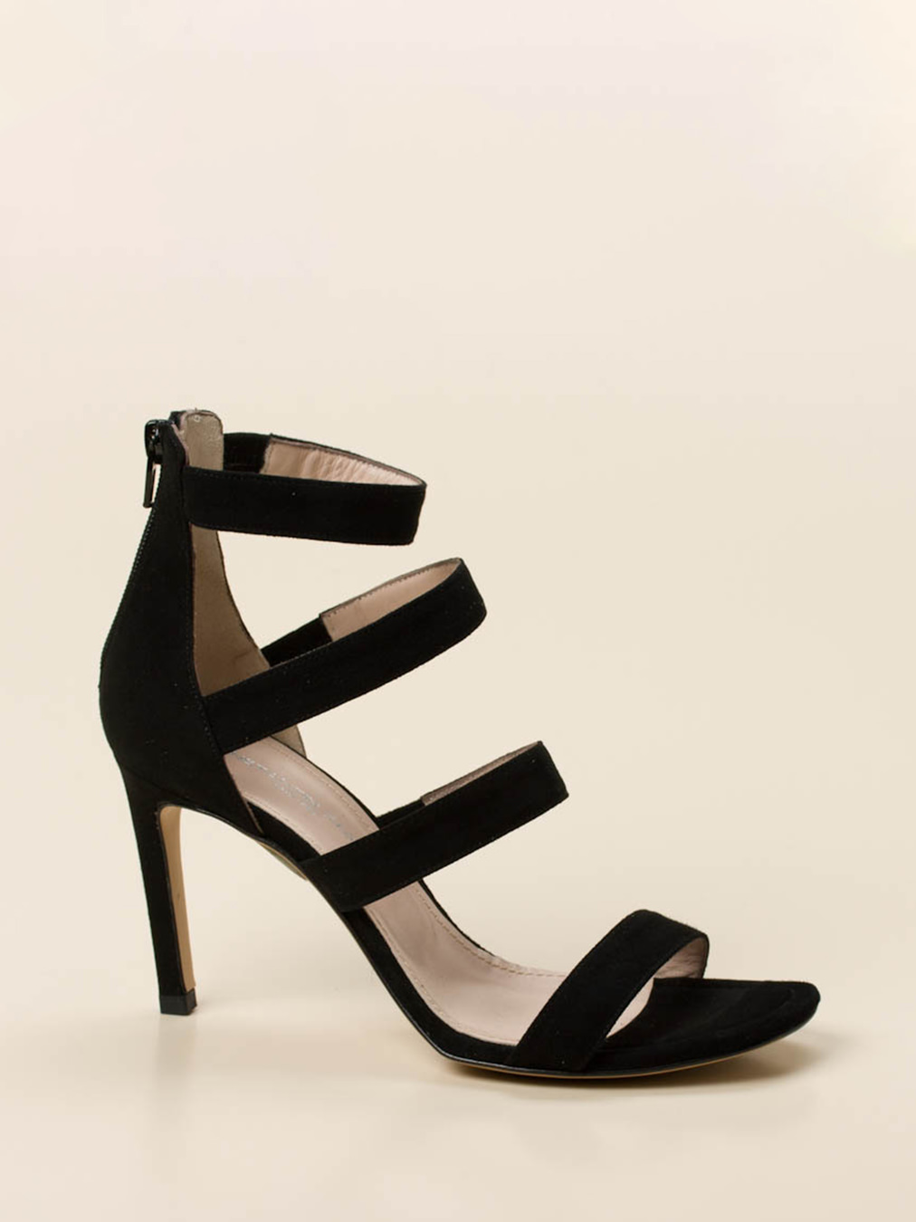 Konstantin Starke – High Heel Sandalen aus Veloursleder schwarz