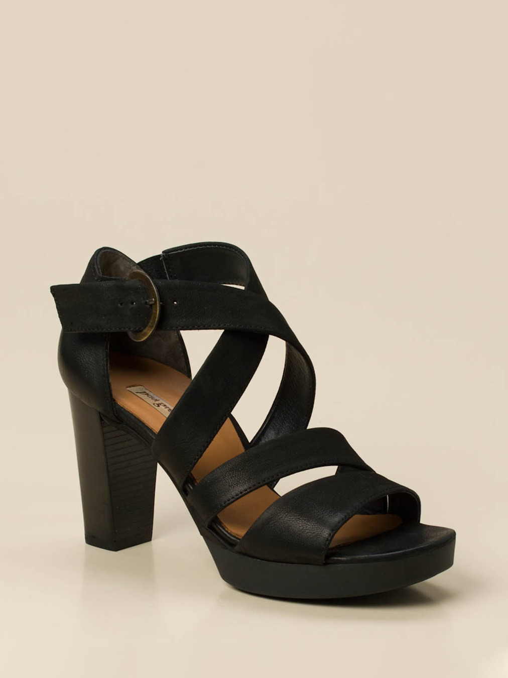 Paul Green – High Heel Sandalen aus Nubukleder Schwarz
