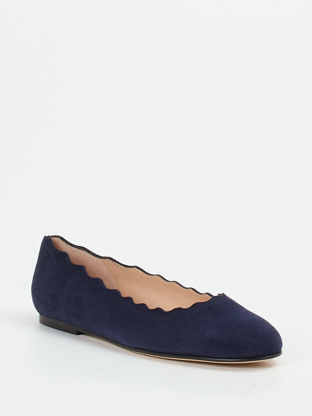 Andrea Puccini – Ballerinas aus Veloursleder Dunkelblau