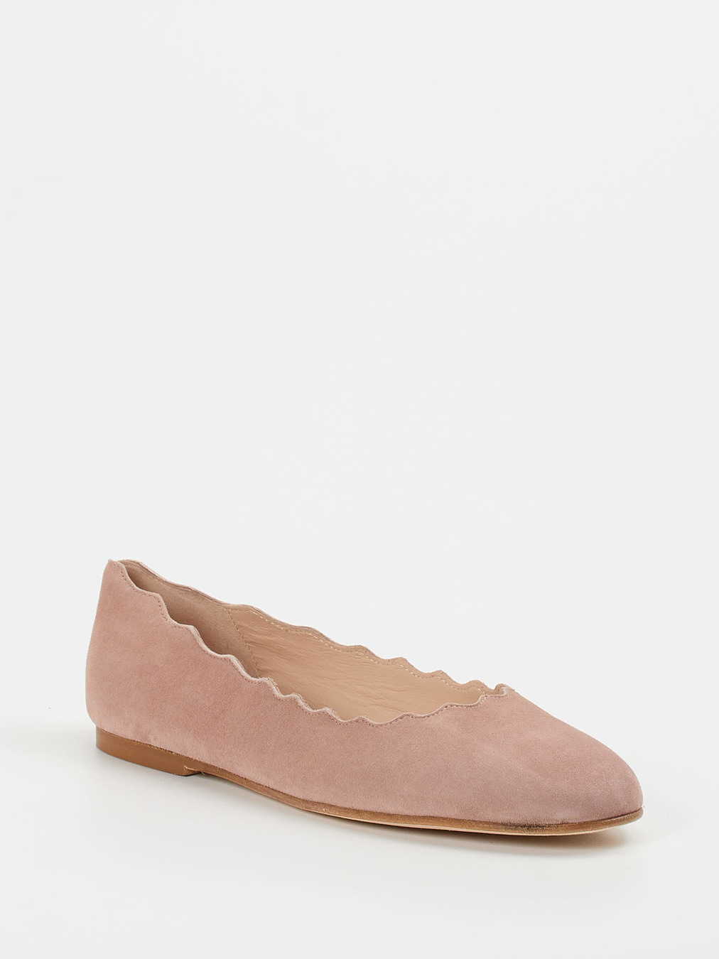 Andrea Puccini – Ballerinas aus Veloursleder Altrosa