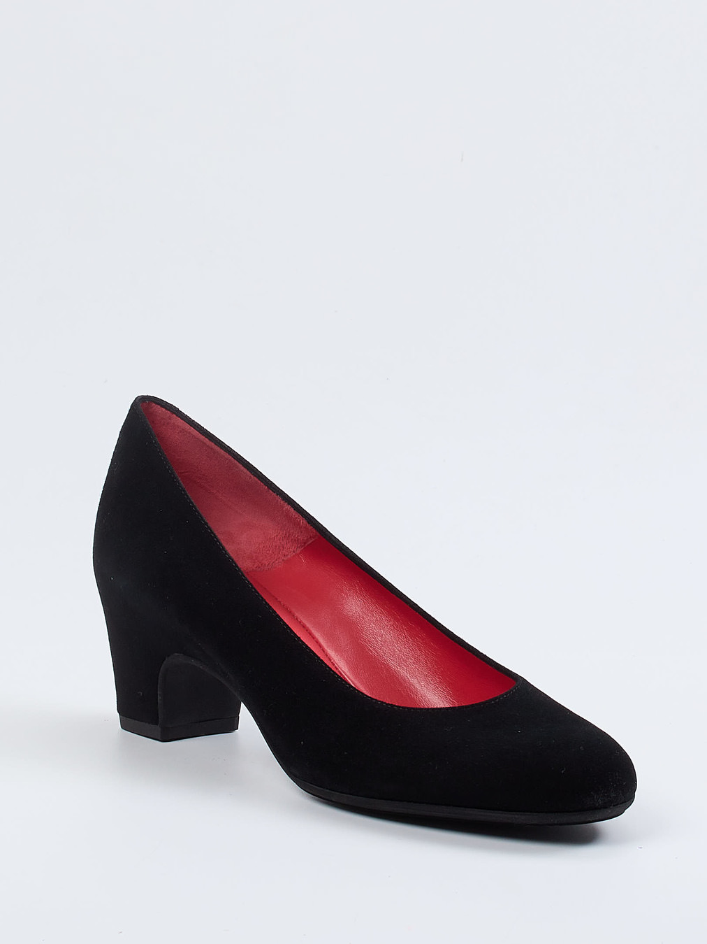Pas de Rouge – Pumps aus Veloursleder schwarz