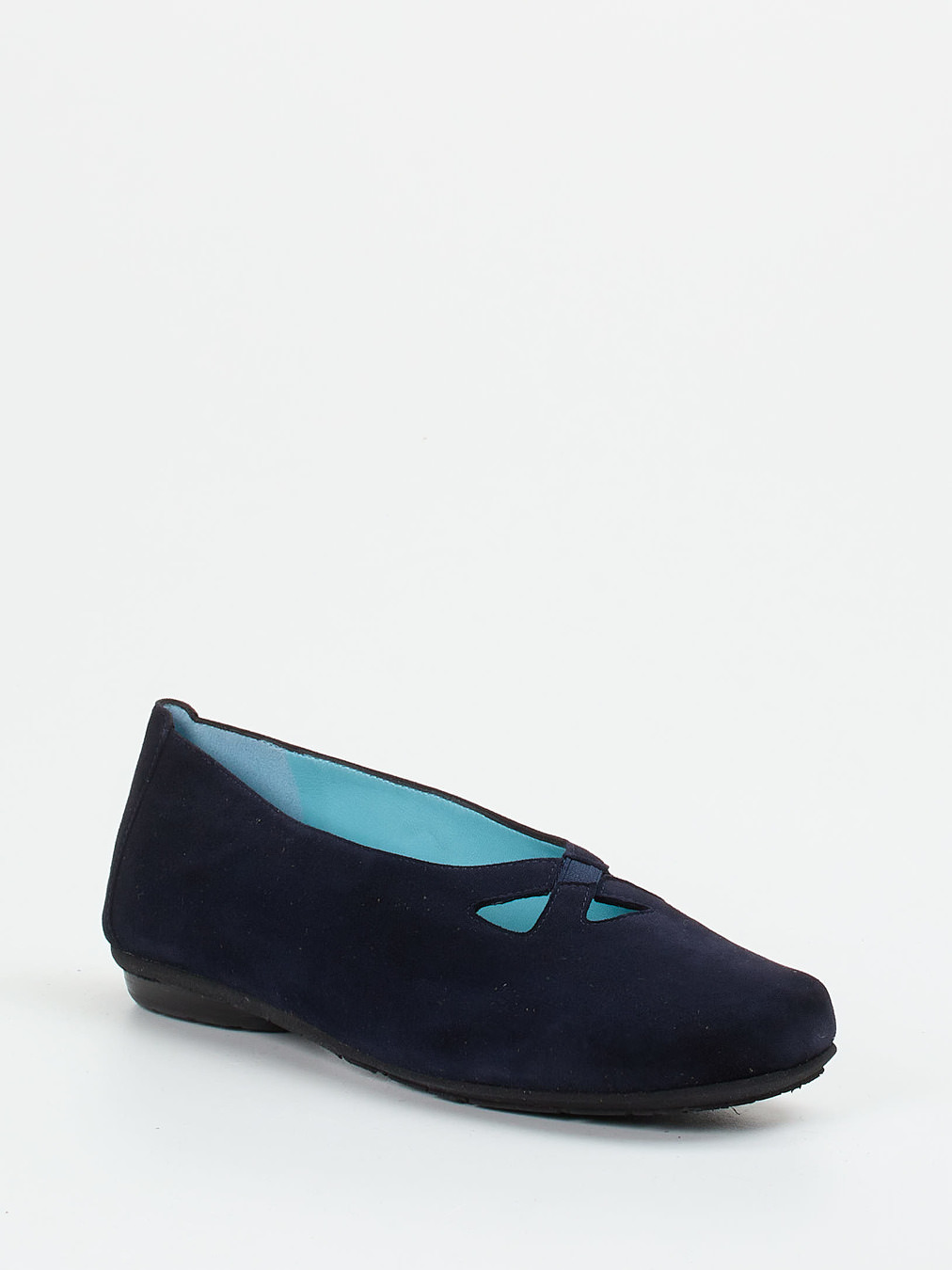 Thierry Rabotin – Ballerinas aus Veloursleder dunkelblau