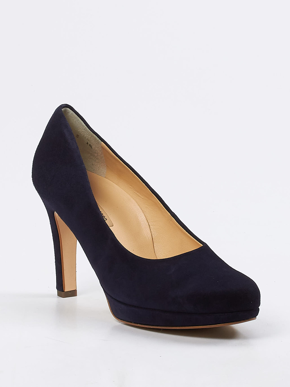 Paul Green – Plateau-Pumps aus Veloursleder dunkelblau