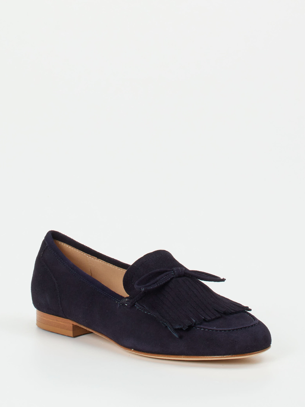 Mannori – Slipper aus Veloursleder Dunkelblau