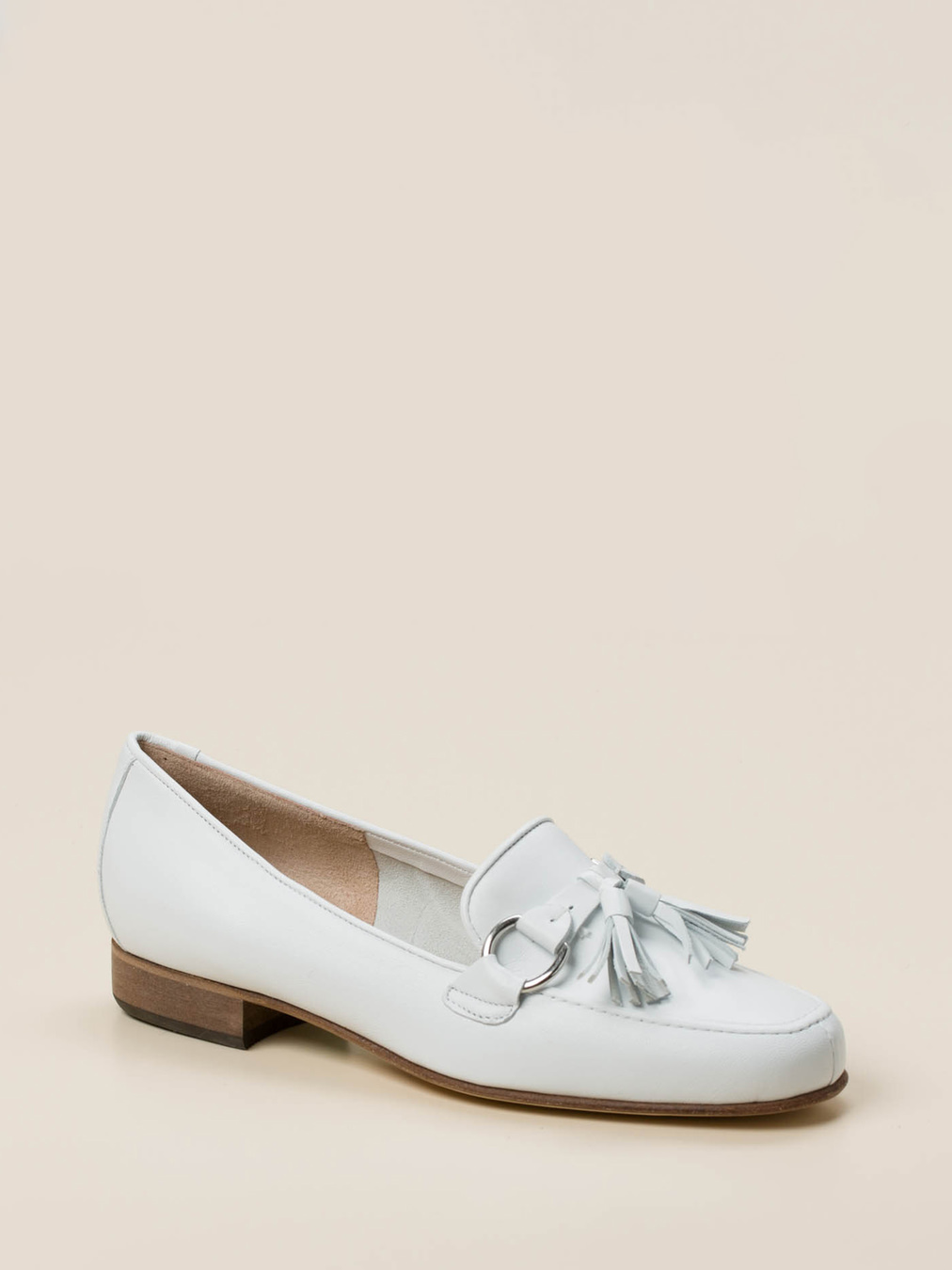 Mannori – Tassel Loafer aus Lammleder weiß