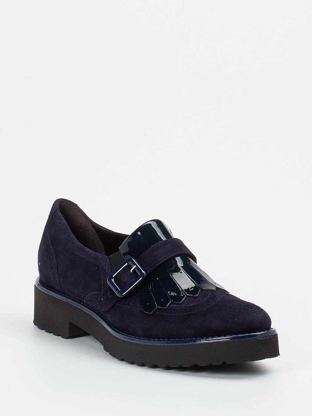 Mannori – Loafer aus Veloursleder mit Lackdetails