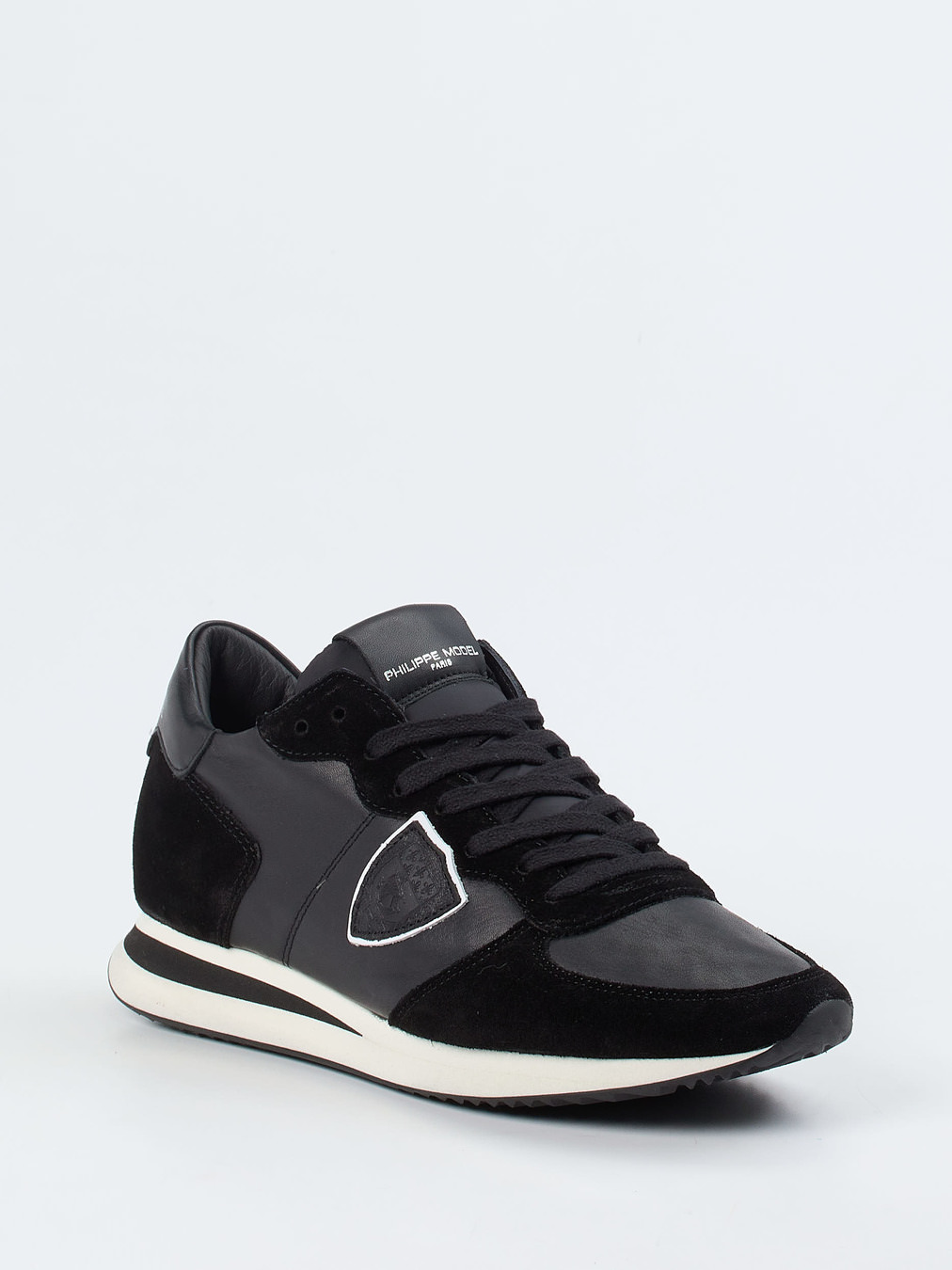 Philippe Model – Retro-Sneaker aus Veloursleder schwarz