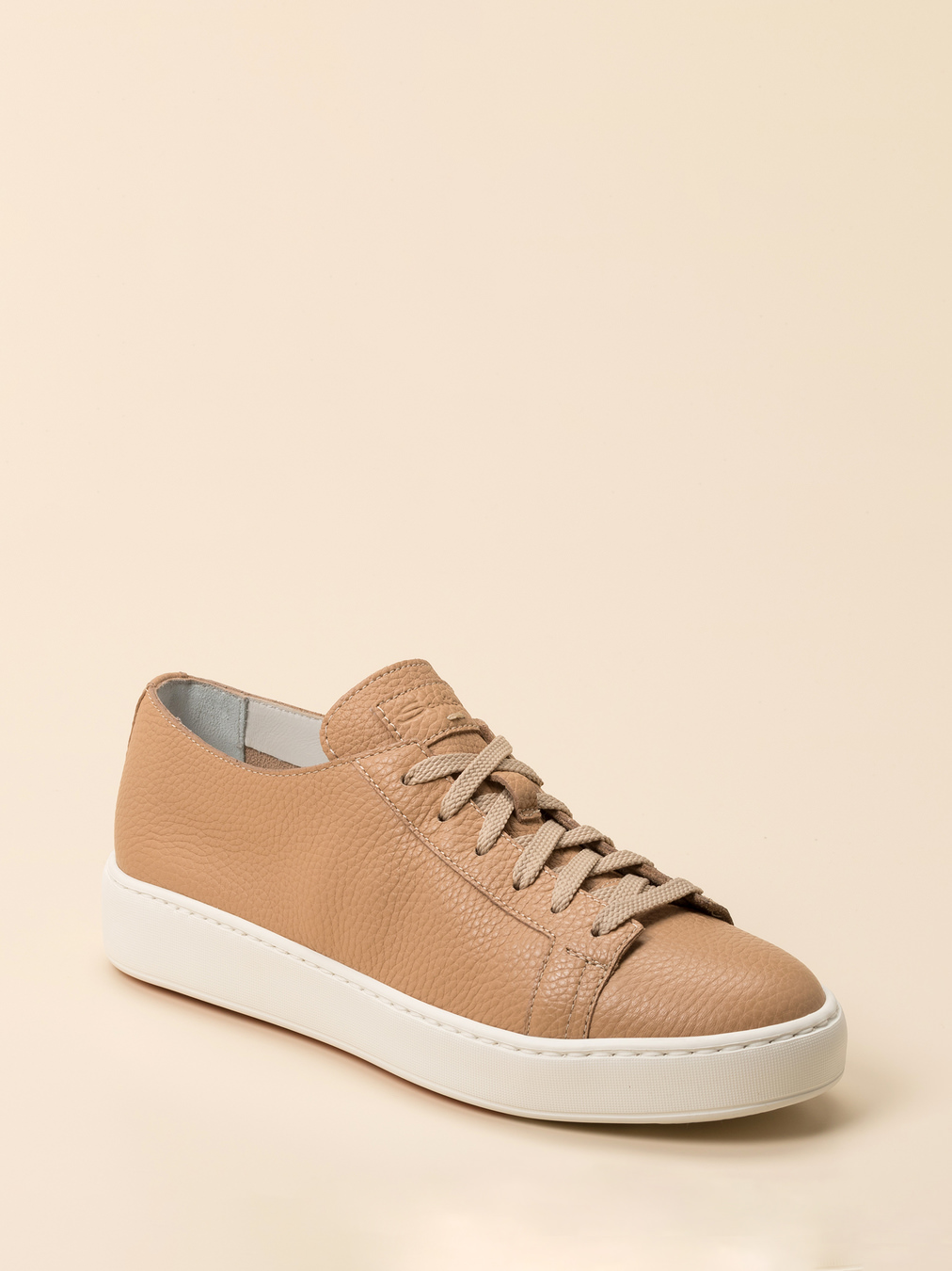 Santoni – Sneaker aus Kalbleder in Beigebraun