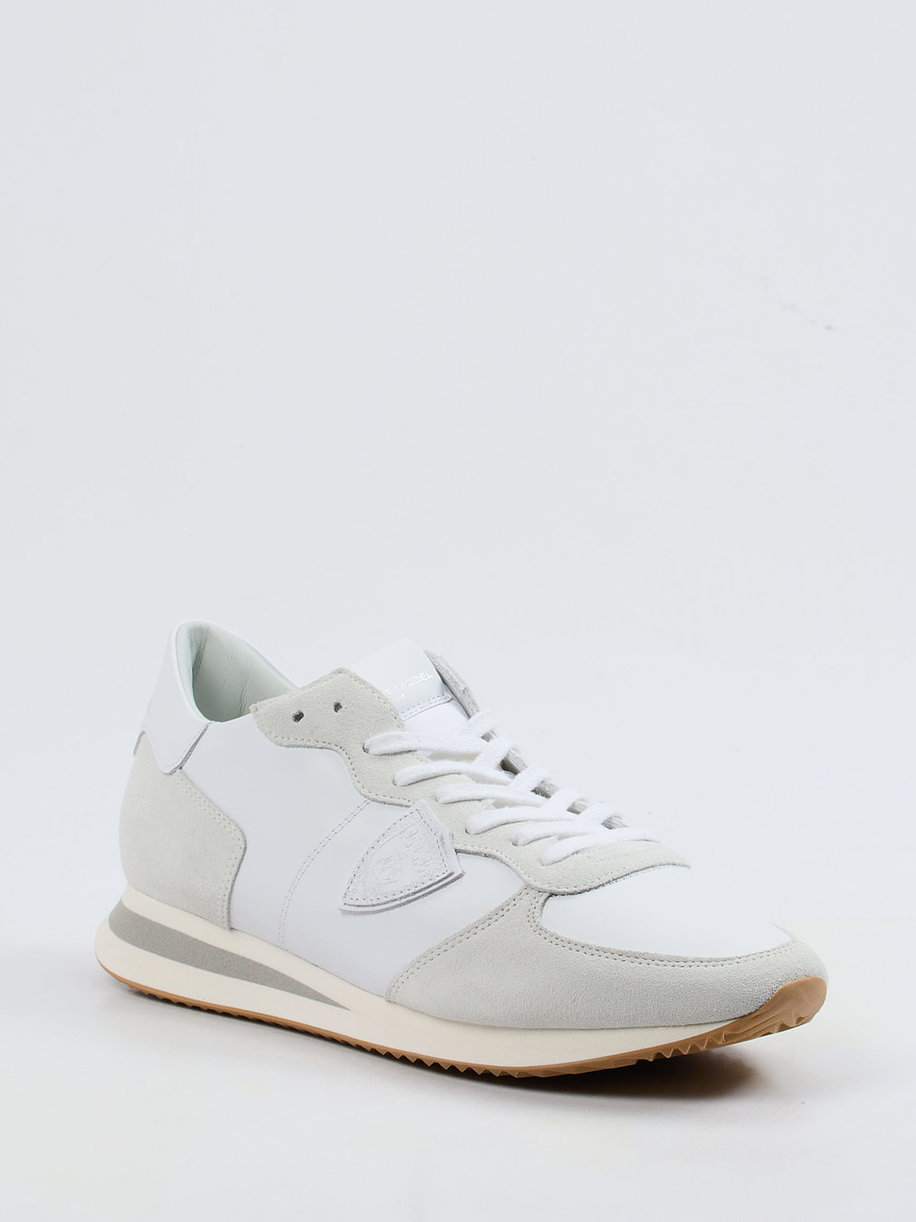 Philippe Model – Sneaker aus Veloursleder und Nappa weiß