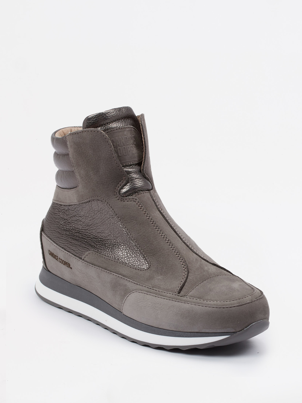 Candice Cooper – High-Top Sneaker aus Nubukleder grau