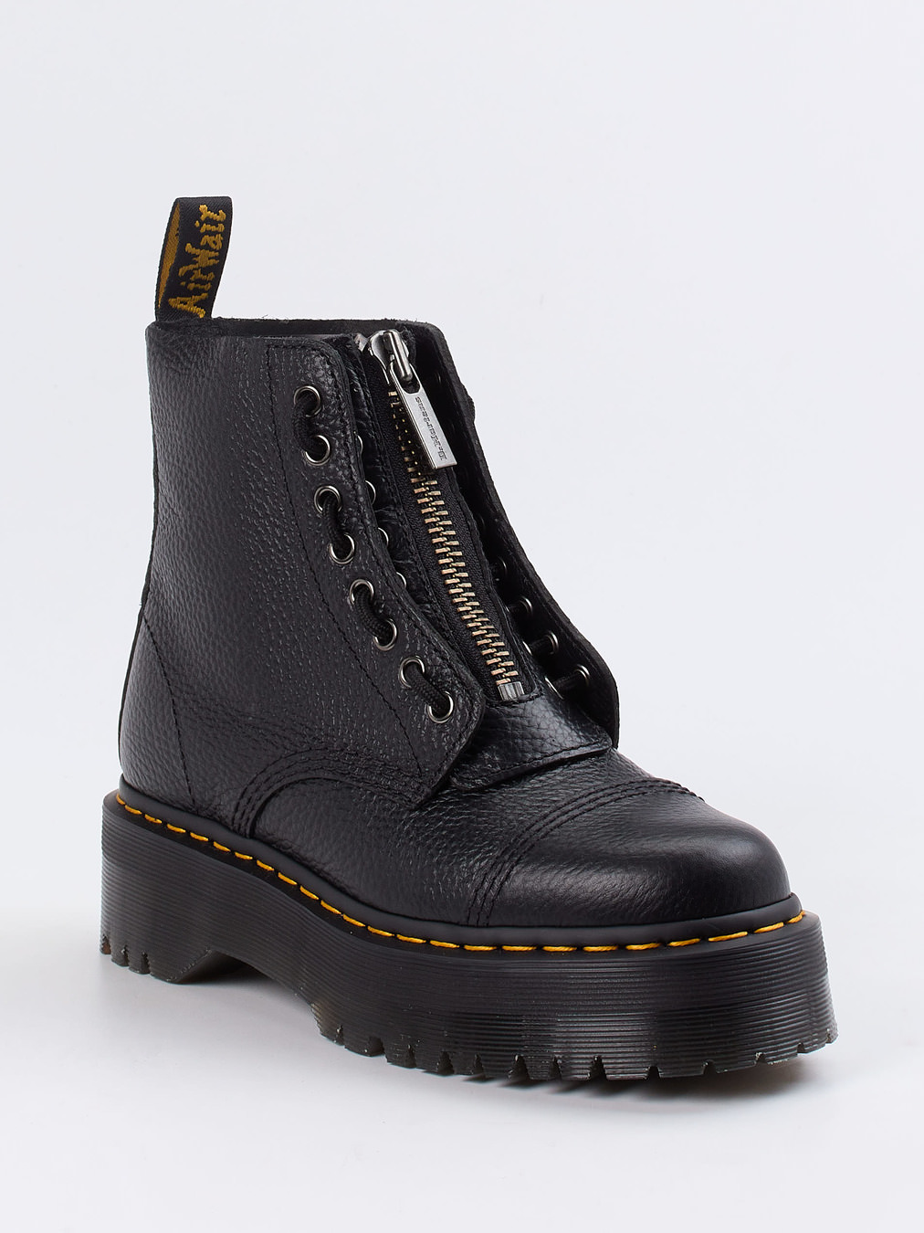 Dr. Martens – Plateau-Stiefelette aus Kalbleder Schwarz
