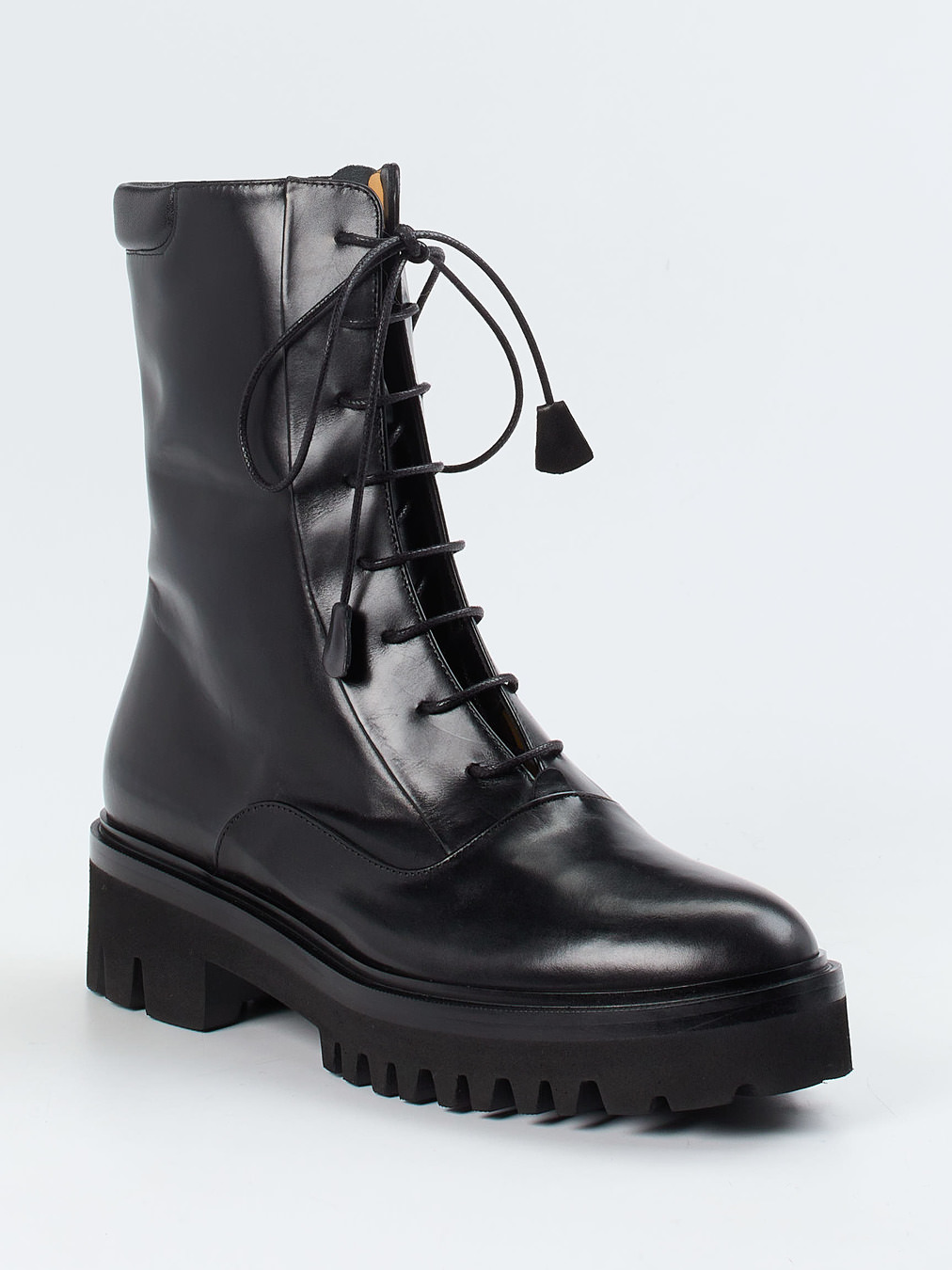 Truman's – Schnürboots aus Kalbleder Schwarz