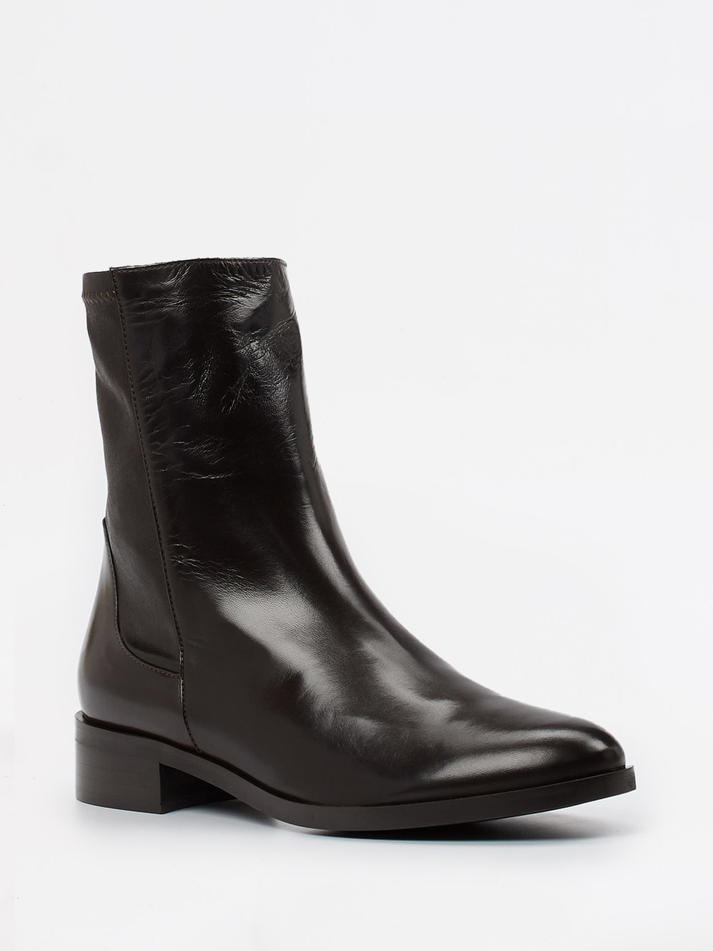 Konstantin Starke – Stiefelette aus Lammleder Dunkelbraun