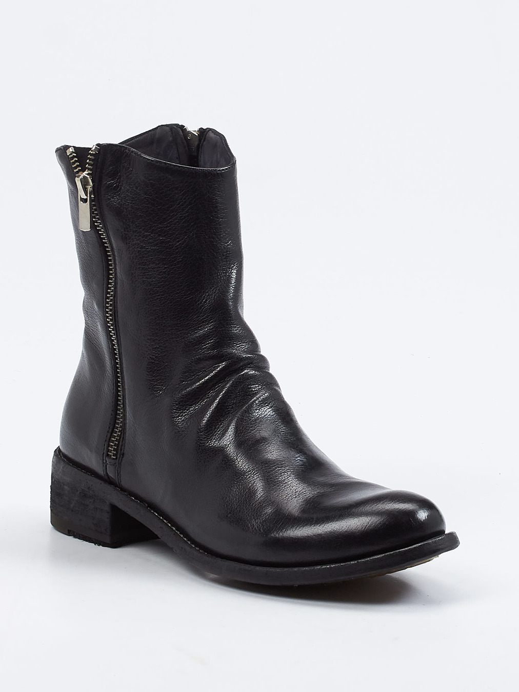 Officine Creative – Stiefelette aus Büffelleder schwarz