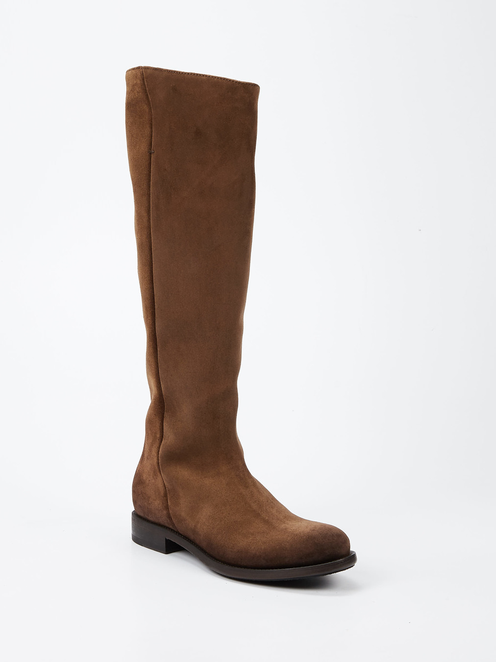 Pantanetti – Kniehohe Stiefel aus Veloursleder Braun