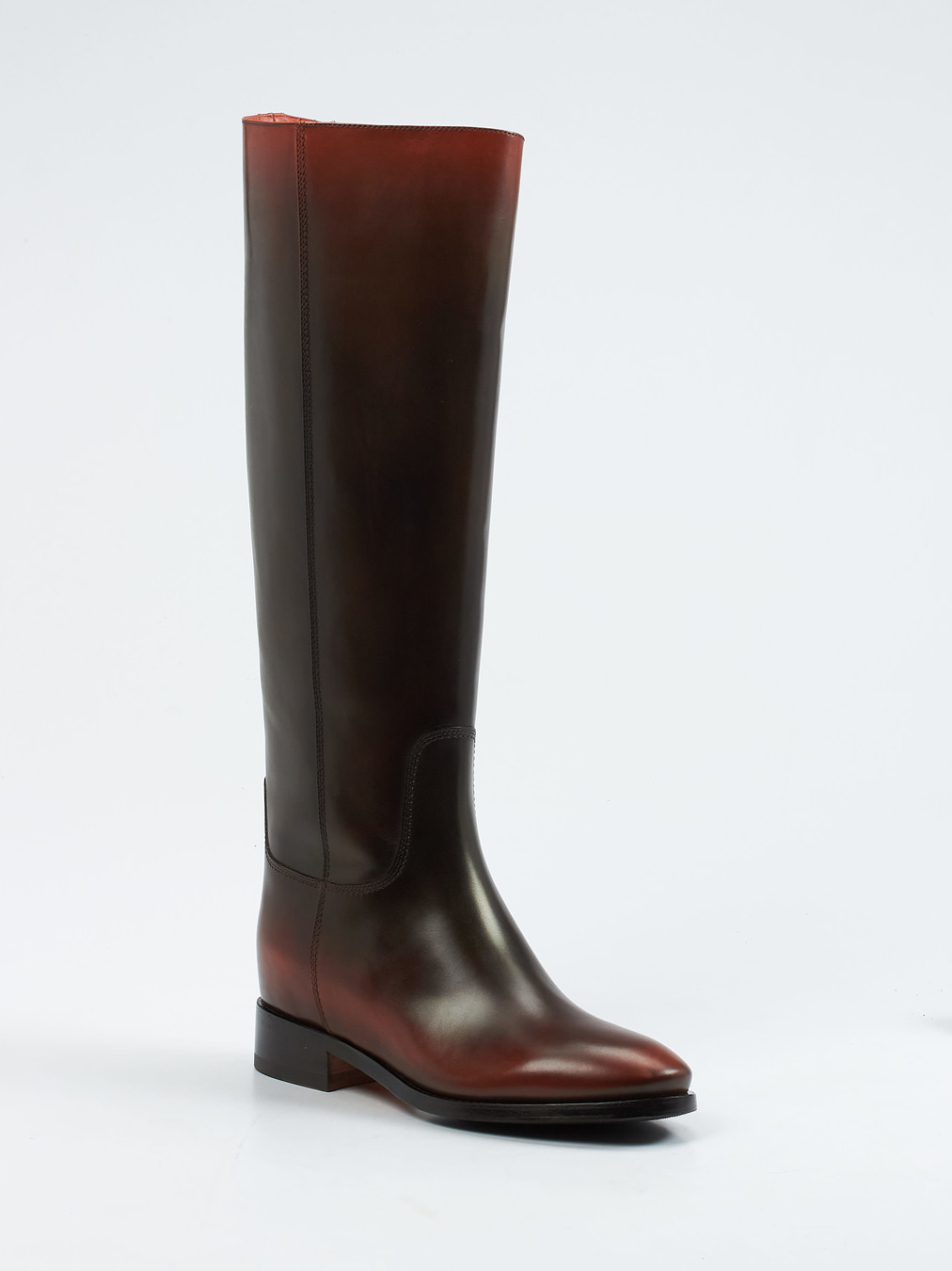 Santoni – Reitstiefel aus Kalbleder in Dunkelbraun