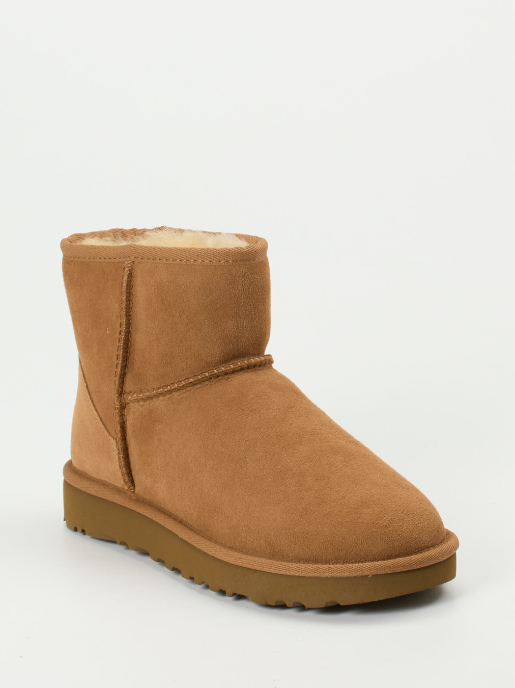 UGG – Lammfell-Boots aus Veloursleder kastanienbraun