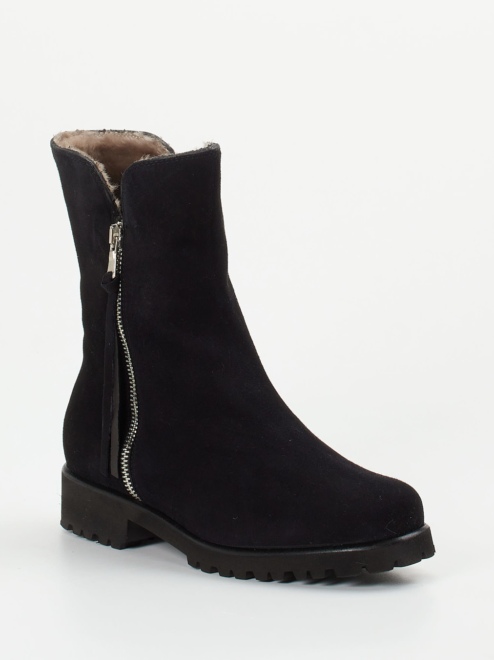 Mannori – Stiefeletten aus Veloursleder schwarz