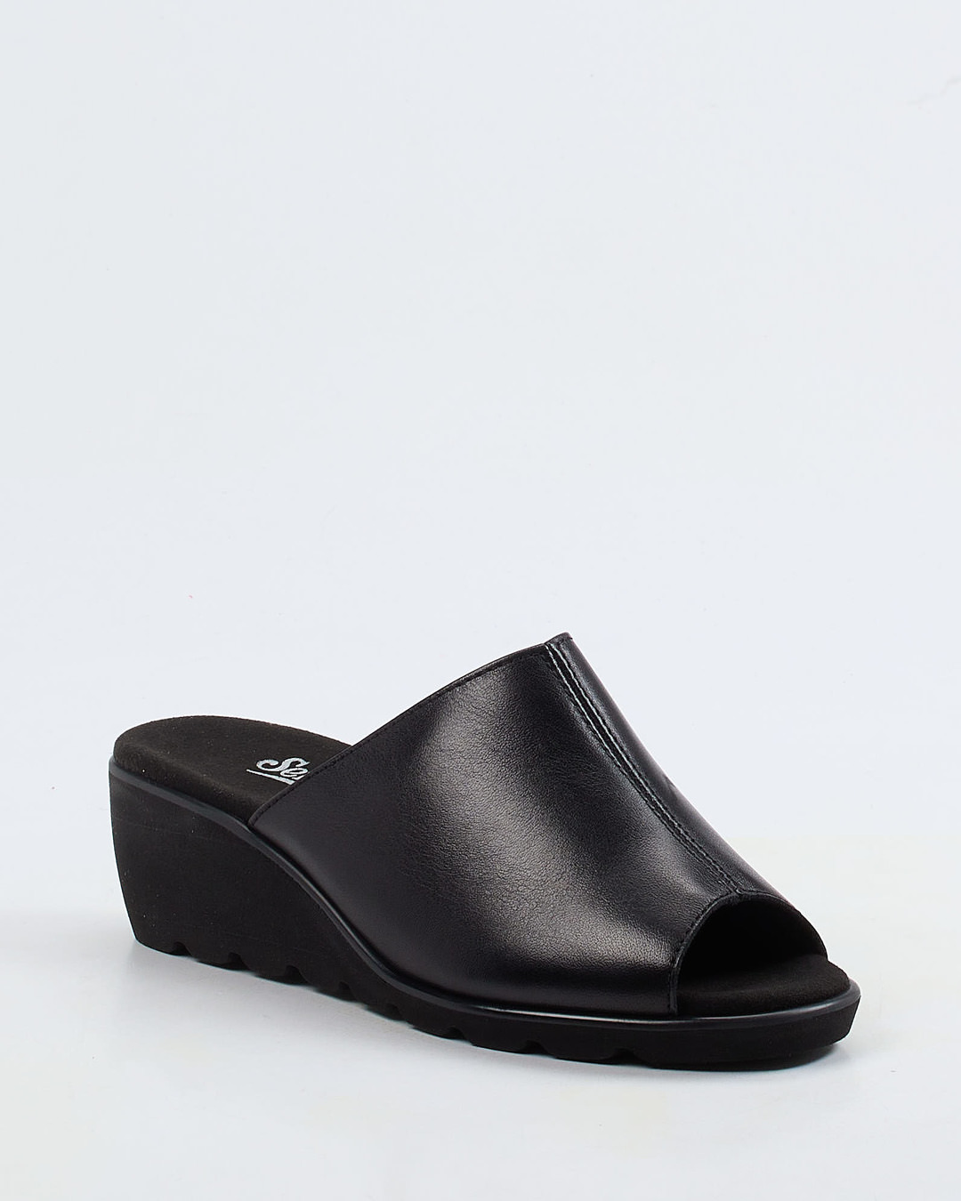 Semler – Keilabsatz-Pantolette aus Kalbleder Schwarz