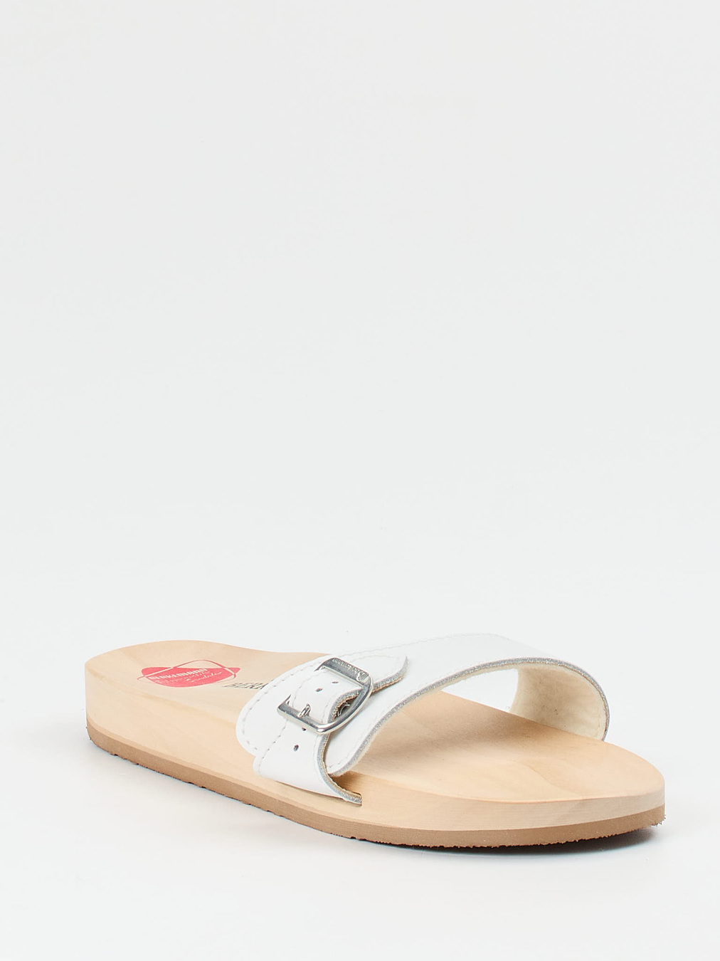 Berkemann – Holz-Pantolette aus Kalbleder weiß