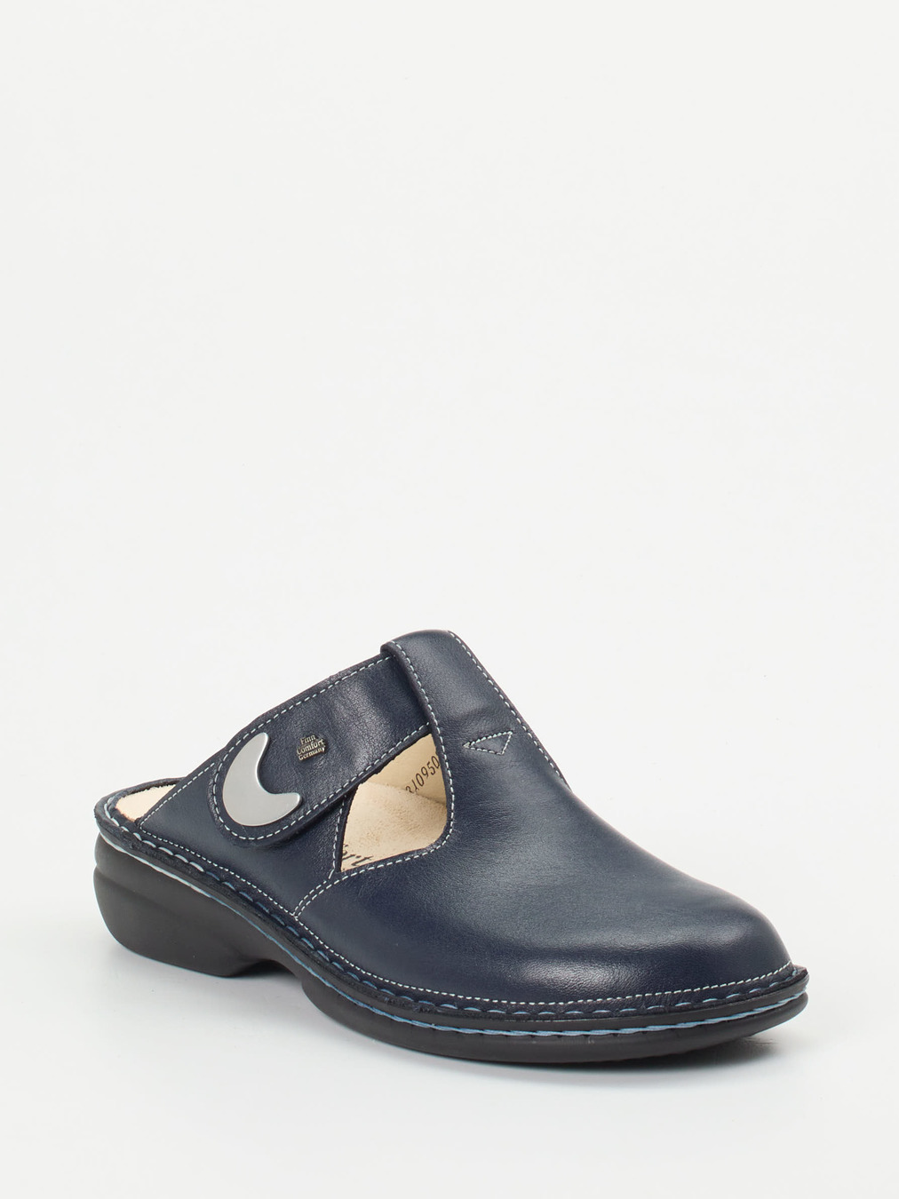 Finn Comfort – Komfort-Pantolette aus Kalbleder Dunkelblau