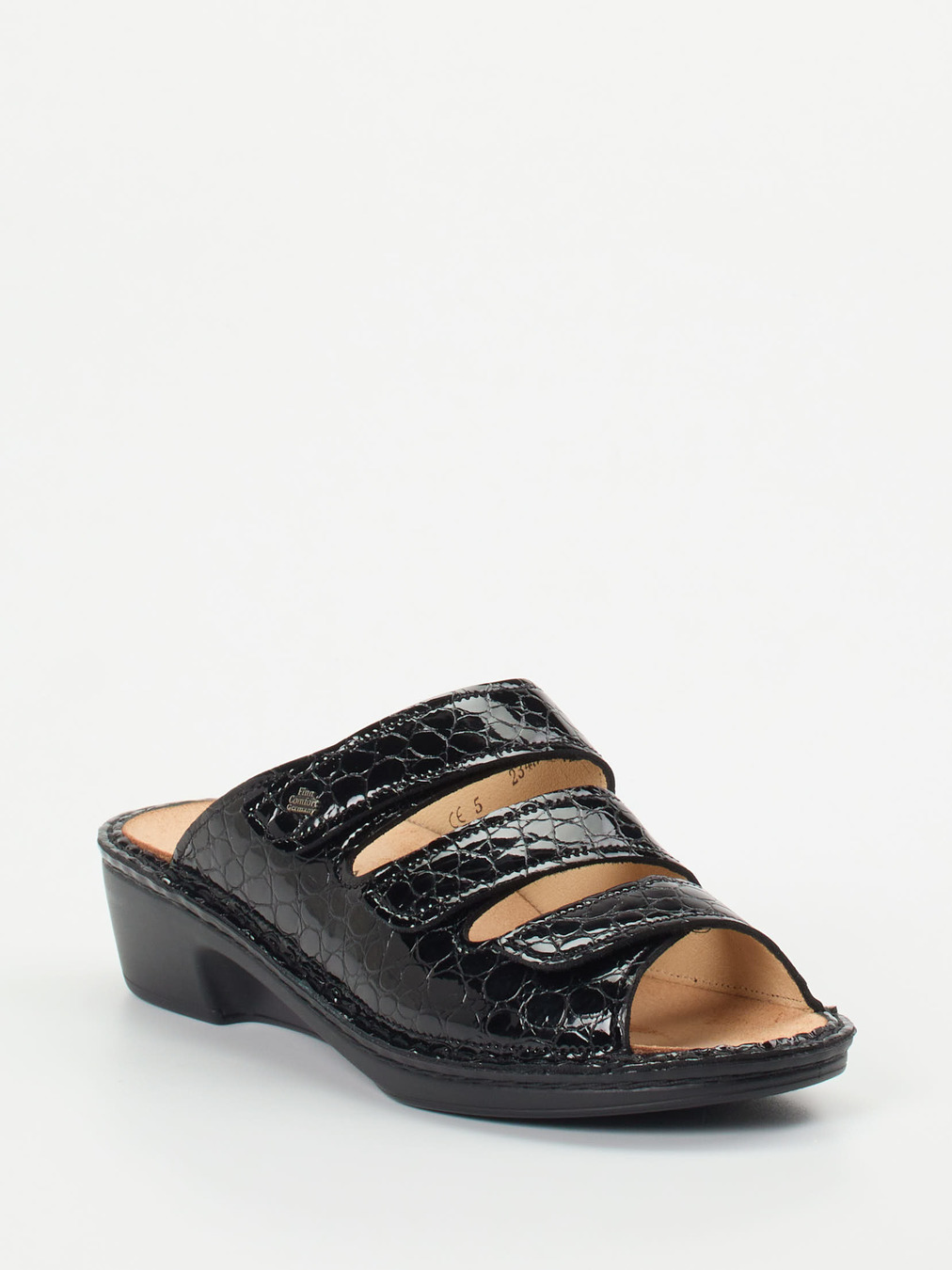 Finn Comfort – Pantolette aus Reptilleder schwarz