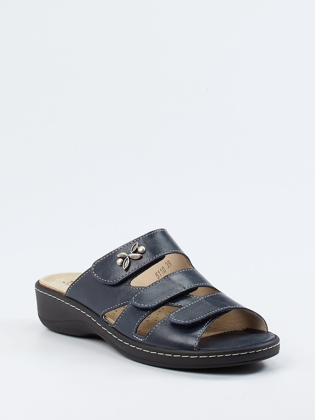 Hickersberger – Komfort-Pantoletten aus Kalbleder Blau